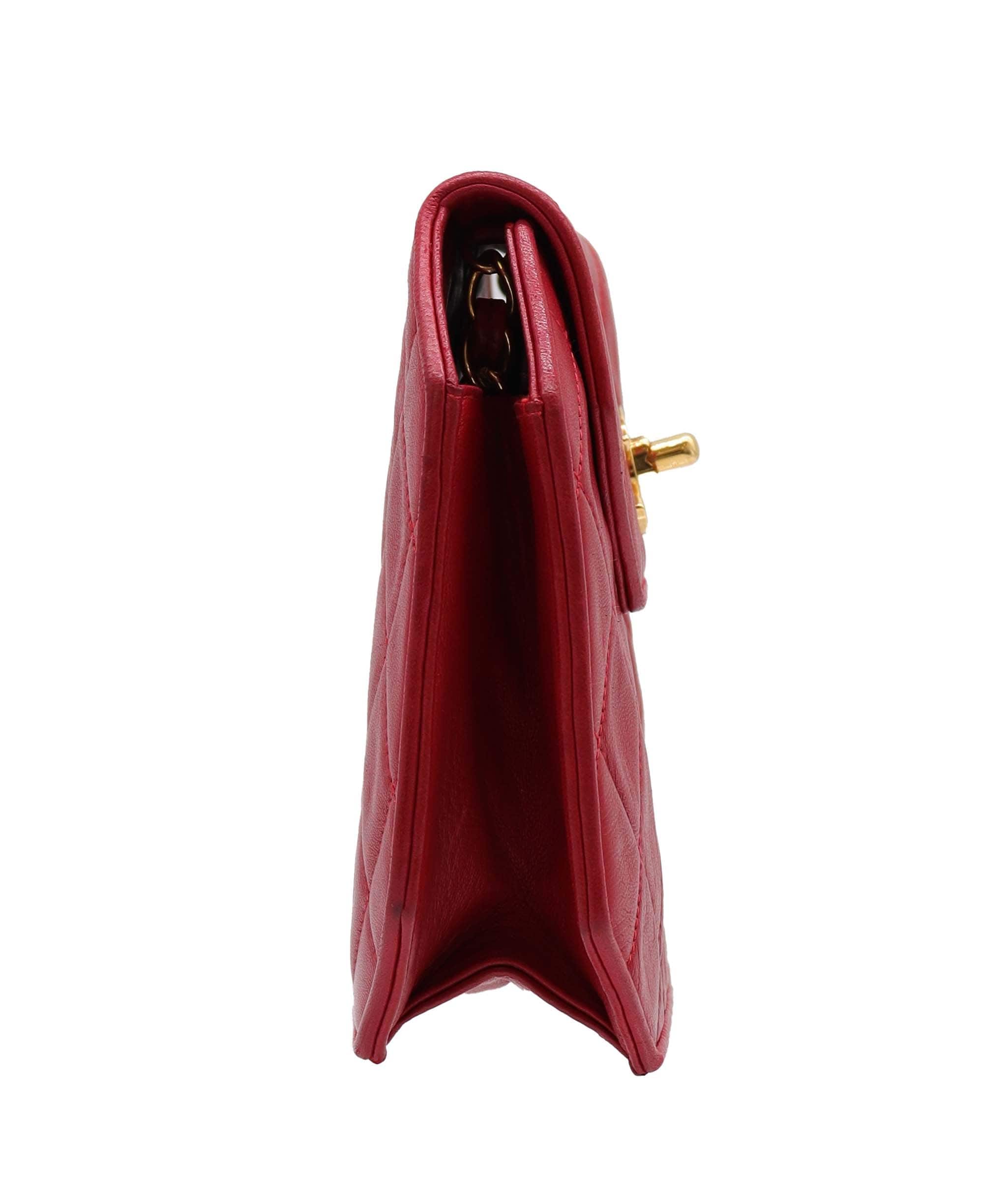 Chanel Chanel Octagon Flap B Red Lambskin C25012096 ASC5860