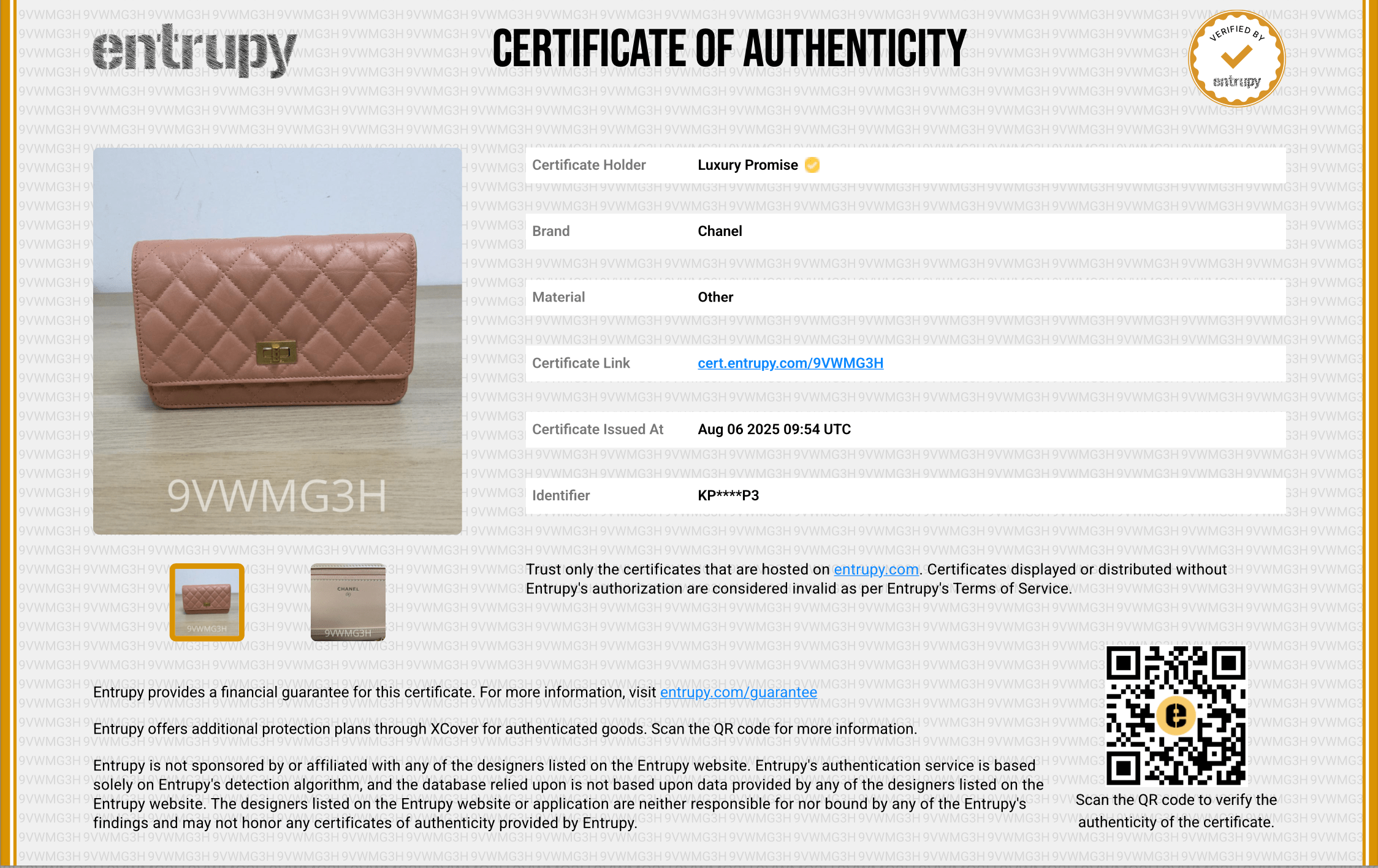 Chanel Chanel Pink Re-issue Wallet on Chain BNIB ALC2215