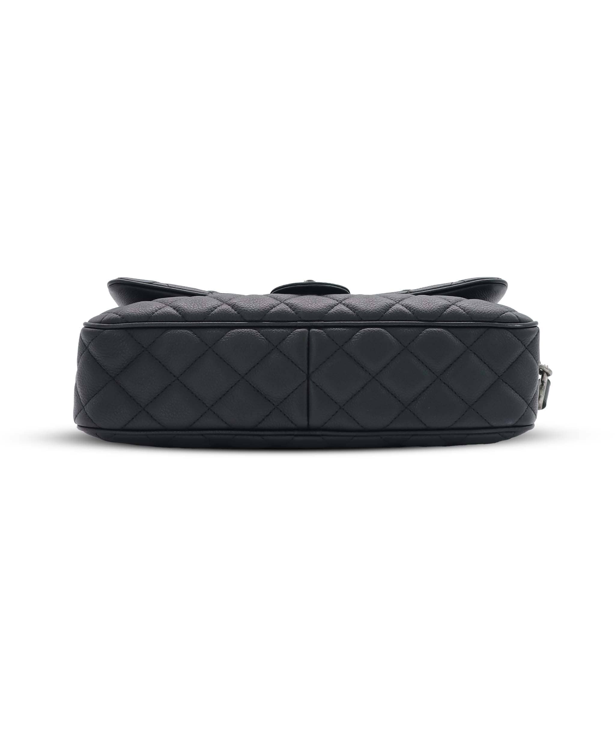 Chanel CHANEL QUILTED LEATHER LARGE BLACK CAVIAR CASUAL ROCK FLAP BAG AGC3777