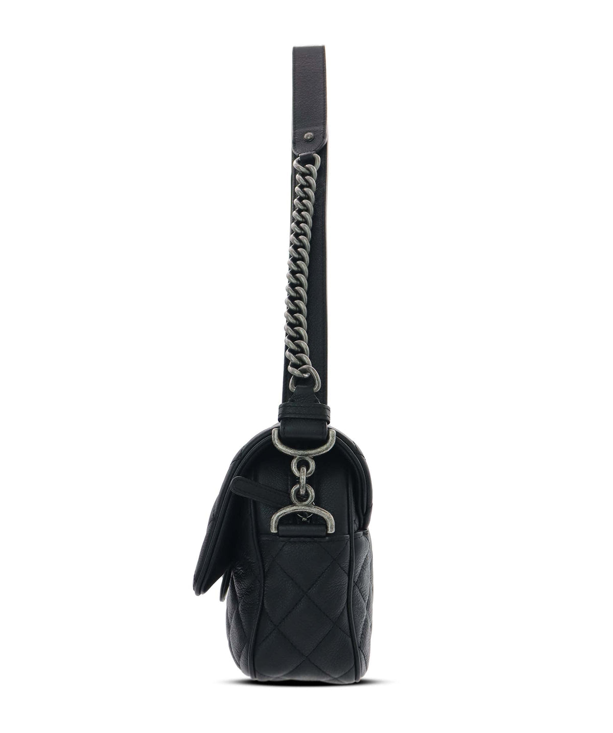 Chanel CHANEL QUILTED LEATHER LARGE BLACK CAVIAR CASUAL ROCK FLAP BAG AGC3777