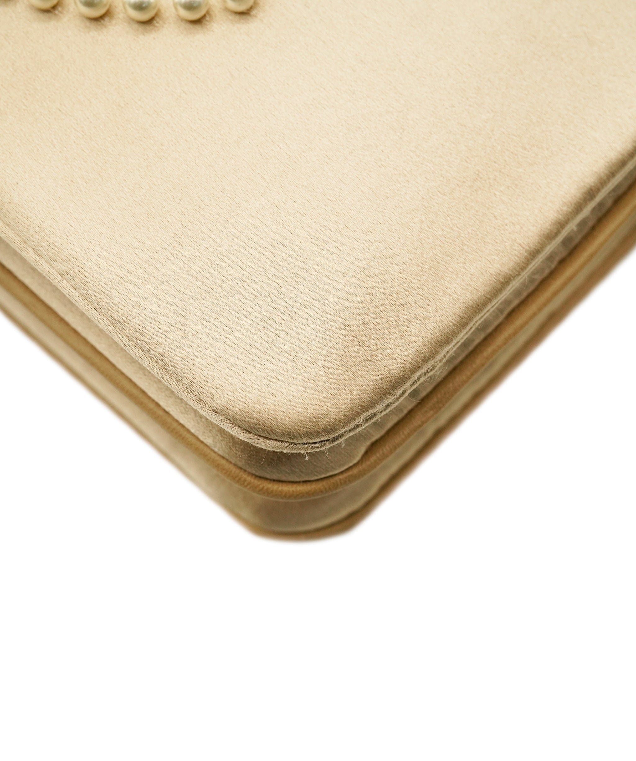 Chanel Chanel Satin Beige CC Pearl Clutch Shoulder Bag ALC2314