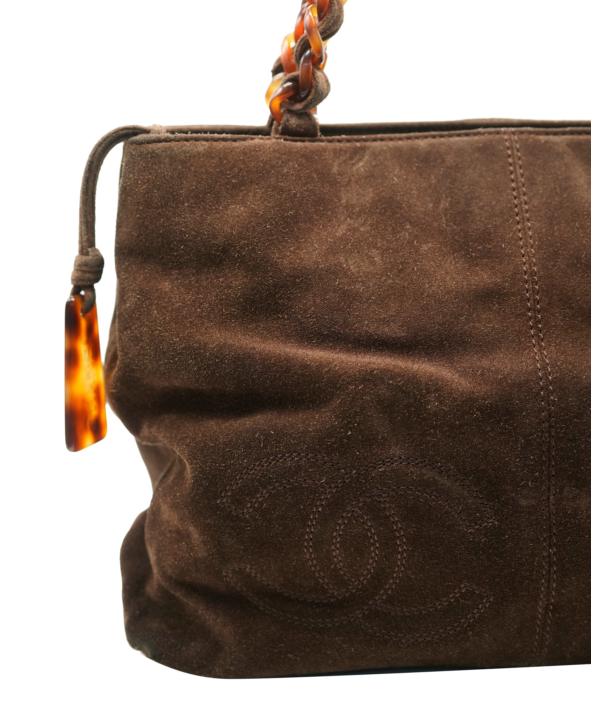 Chanel Chanel Suede Brown CC Shoulder Bag ALC2385