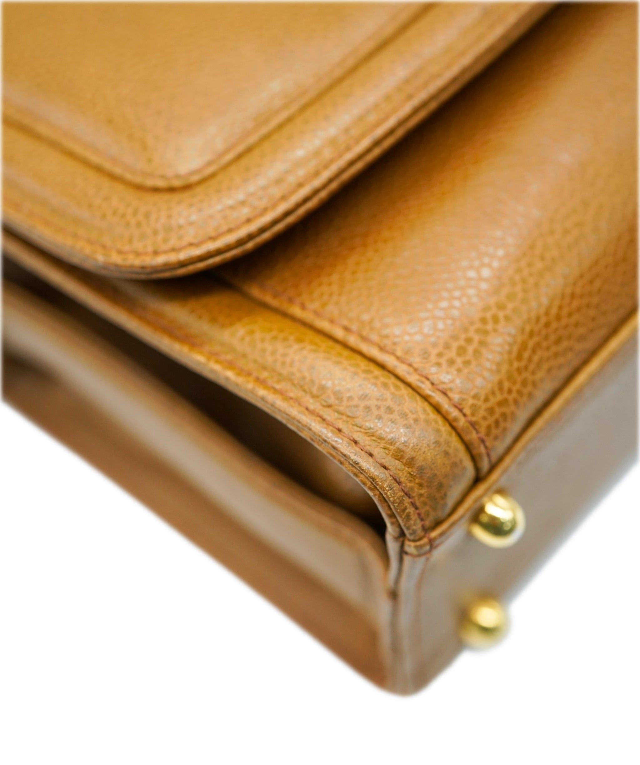 Chanel CHANEL VINTAGE BIG COCO SHOULDER BAG CAMEL CAVIAR SKIN 90234745 DBXS3590