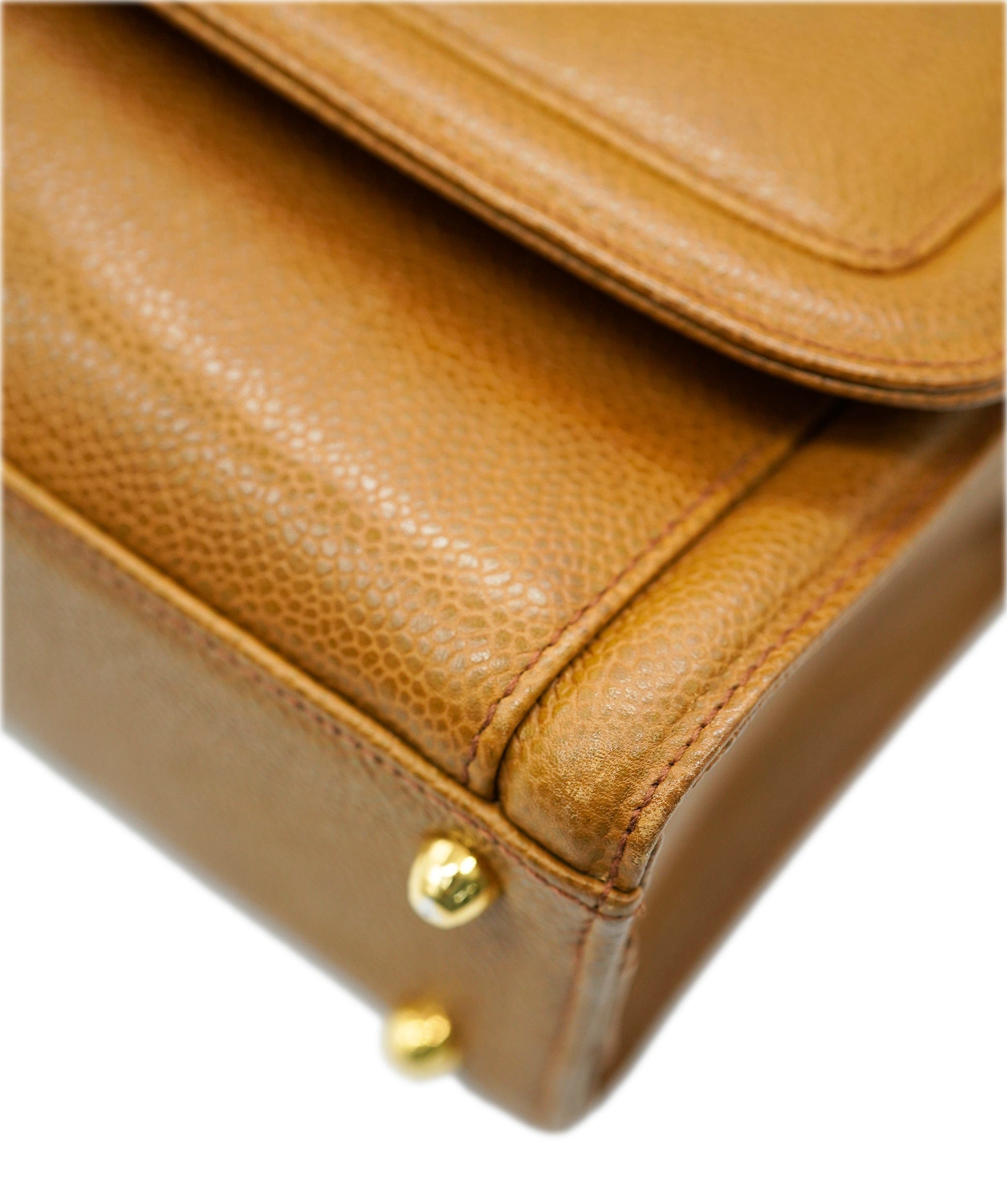 Chanel CHANEL VINTAGE BIG COCO SHOULDER BAG CAMEL CAVIAR SKIN 90234745 DBXS3590