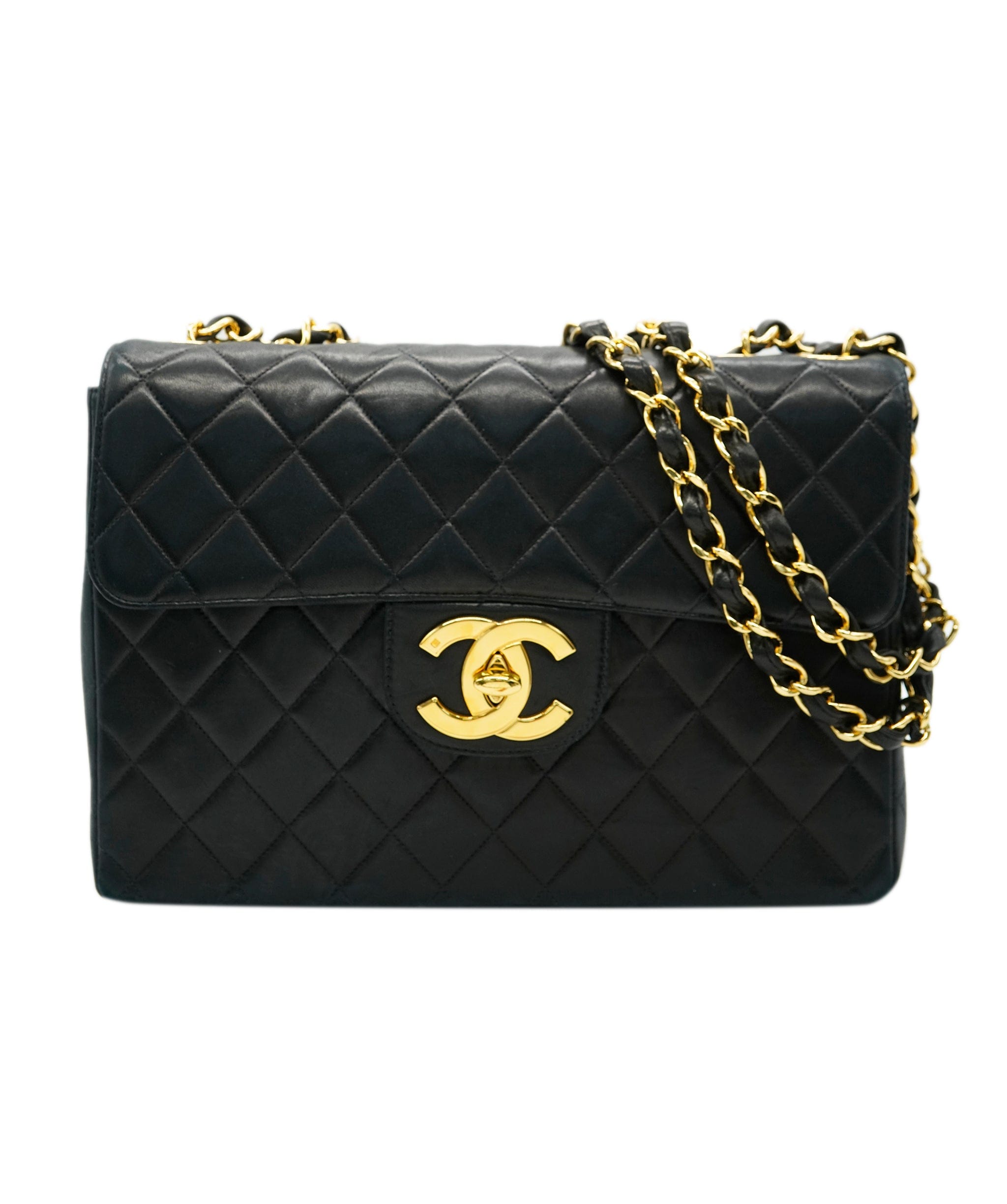 Chanel Chanel Vintage Black Lambskin Maxi XL Bag GHW ALL0933