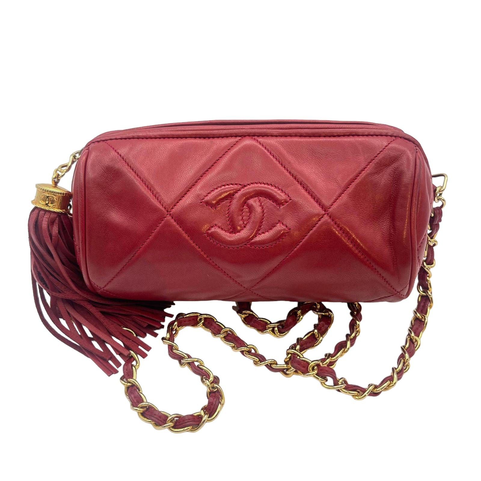 Buy Pre Loved Chanel Vintage Camera Bag Red Lambskin GHW ASC2507