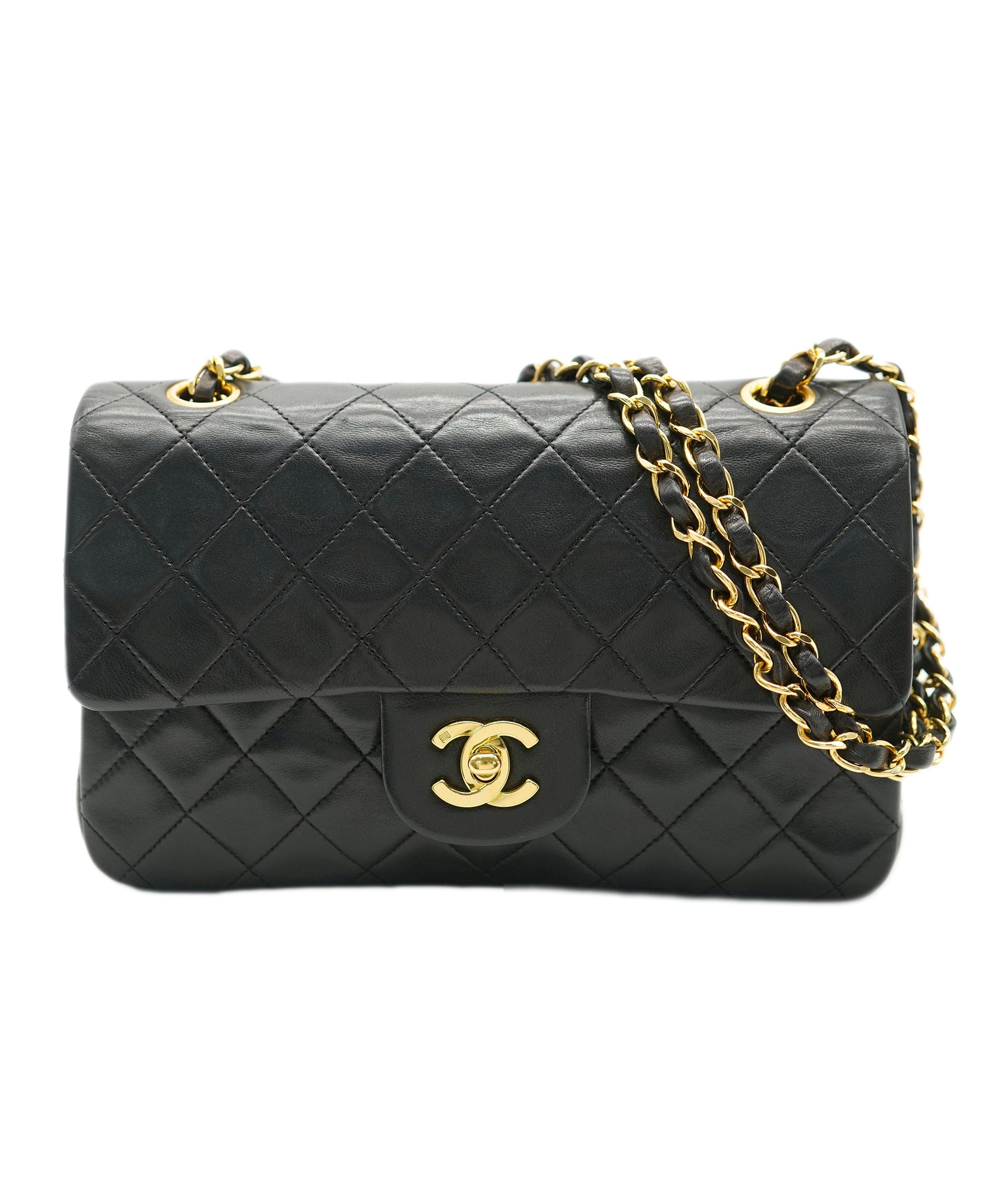 Chanel Chanel Vintage Classic Flap Small Black Lambskin GHW #3 ASL10616