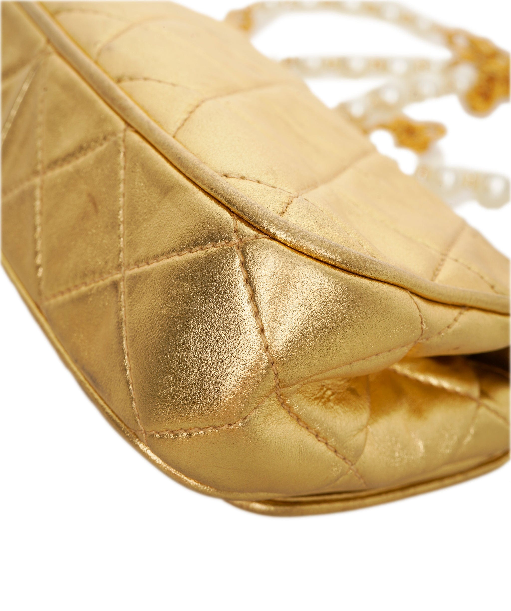 Chanel Chanel Vintage Gripoix Gold Lambskin Pearl Bag ALC2704