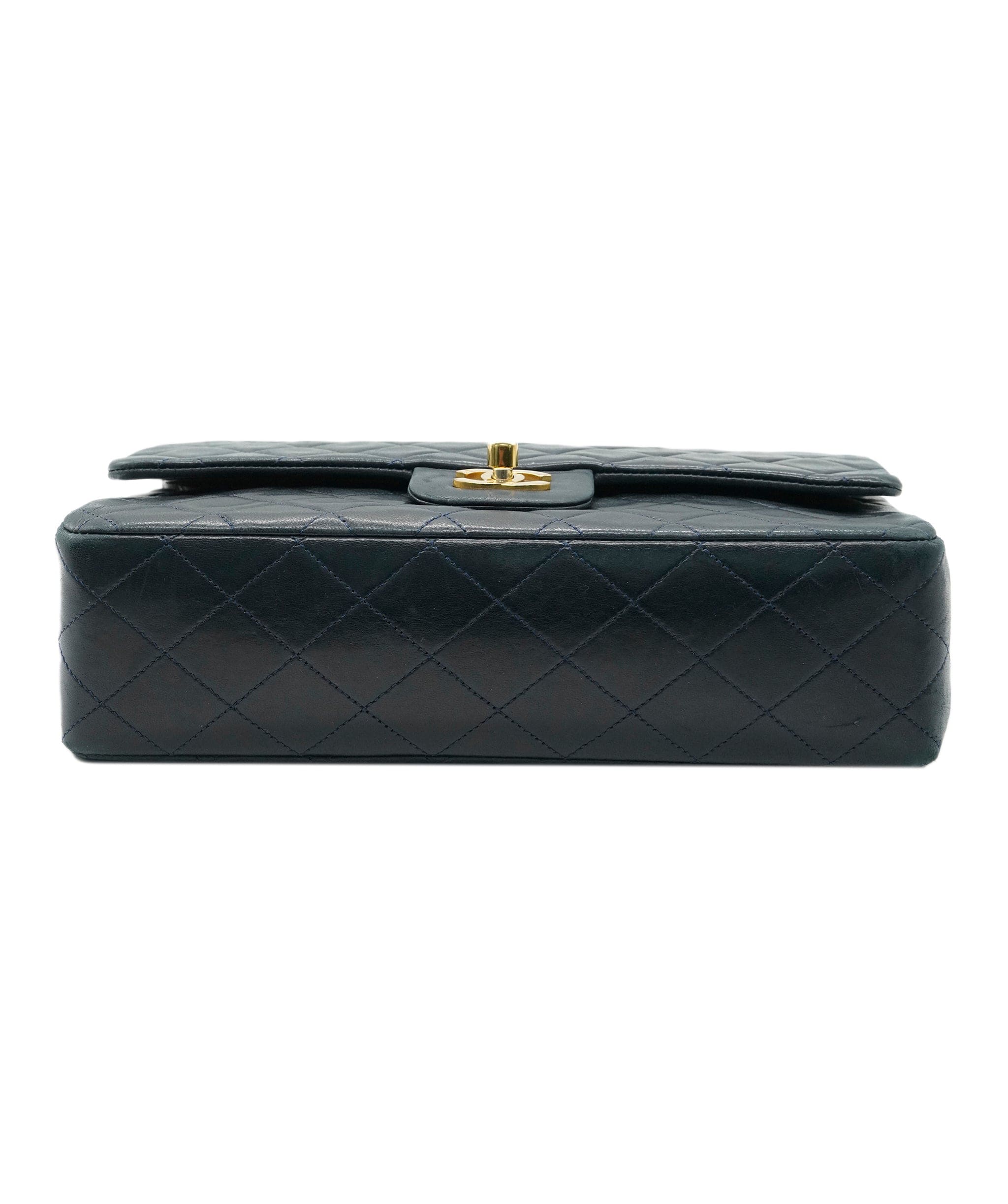 Chanel Chanel Vintage Navy Lambskin Medium Double Flap GHW Crossbody Bag ALC2308