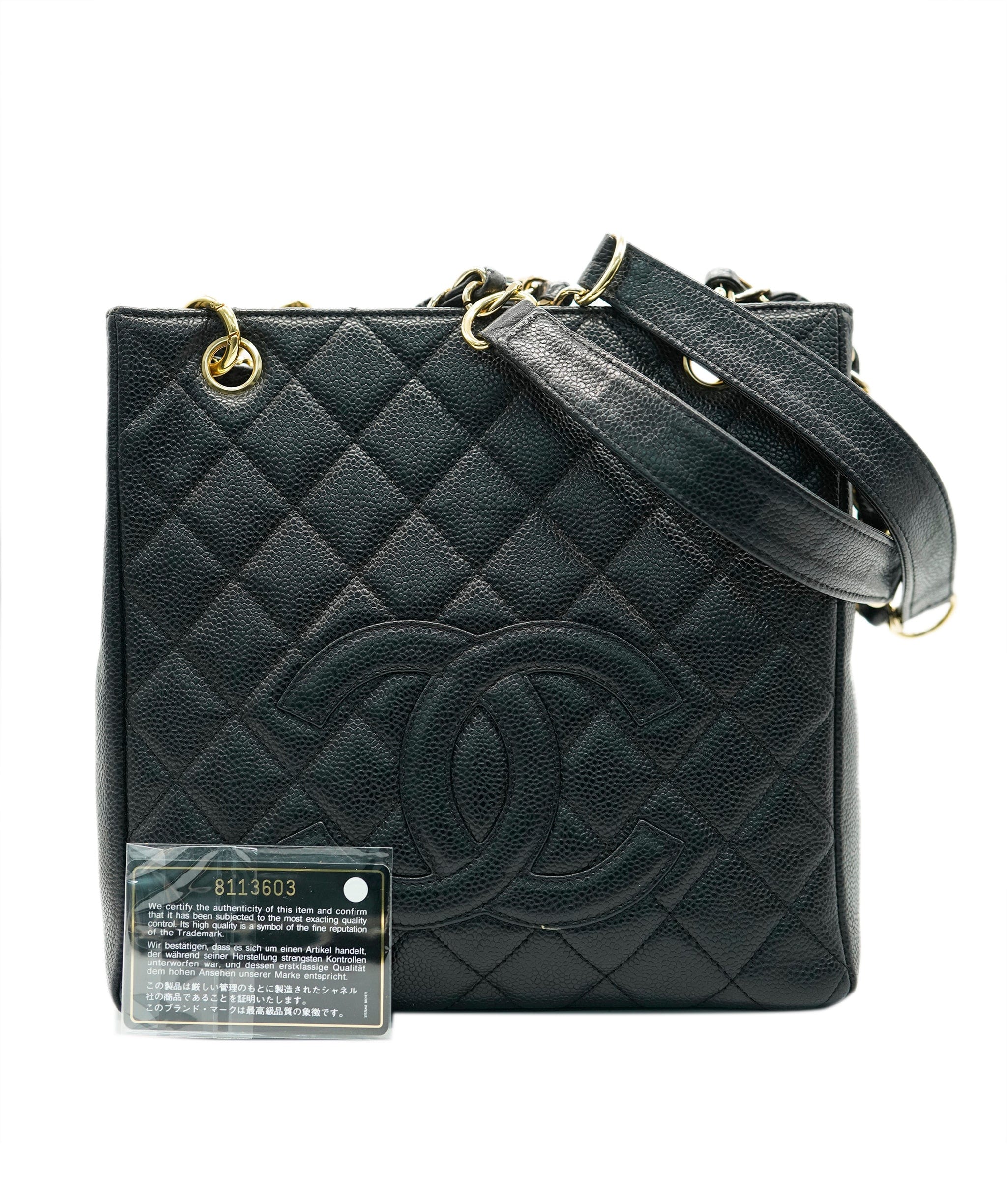 Chanel CHANEL VINTAGE PST CHAIN SHOULDER BAG BLACK CAVIAR SKIN 90269945 DBXS3591