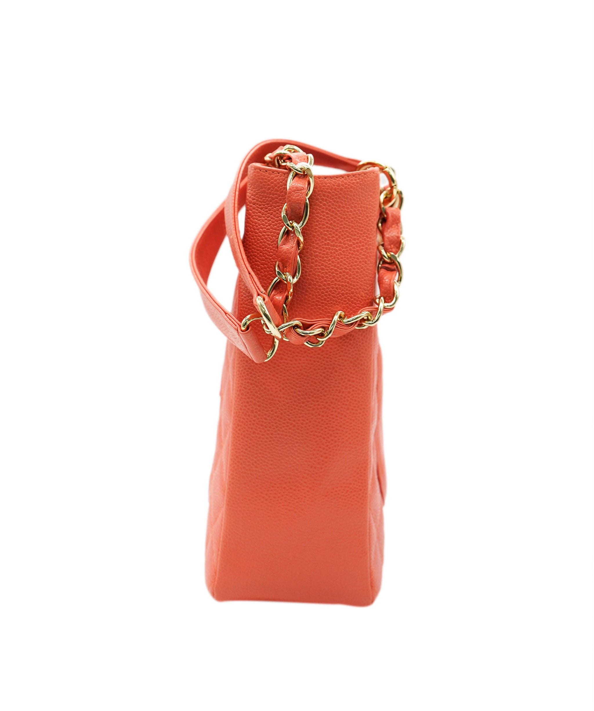 Chanel CHANEL VINTAGE PST CHAIN TOTE BAG PINK CAVIAR SKIN 90268195 DBXS3592