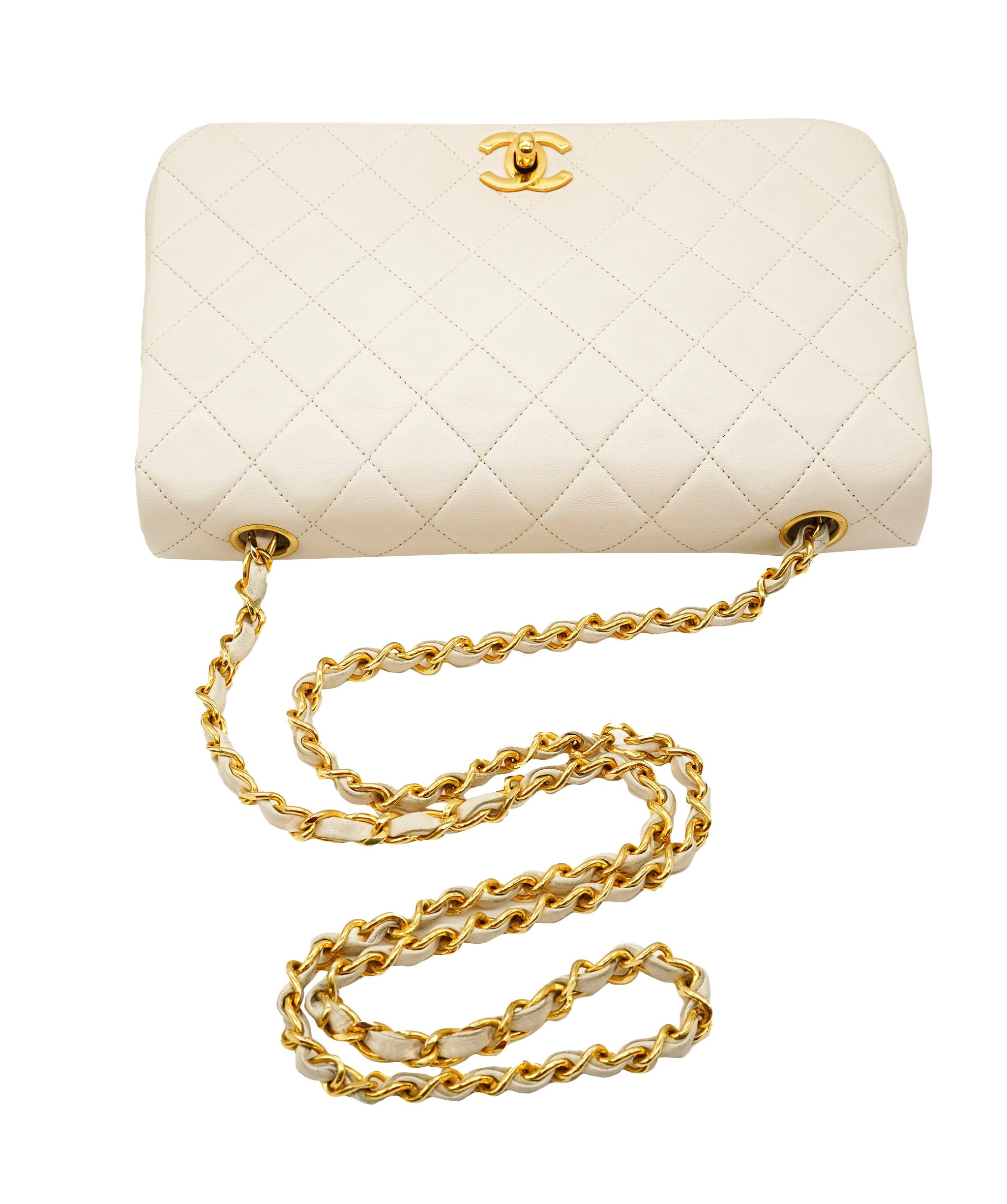 Chanel Chanel Vintage White Diana Lambskin Crossbody Bag ALC3537
