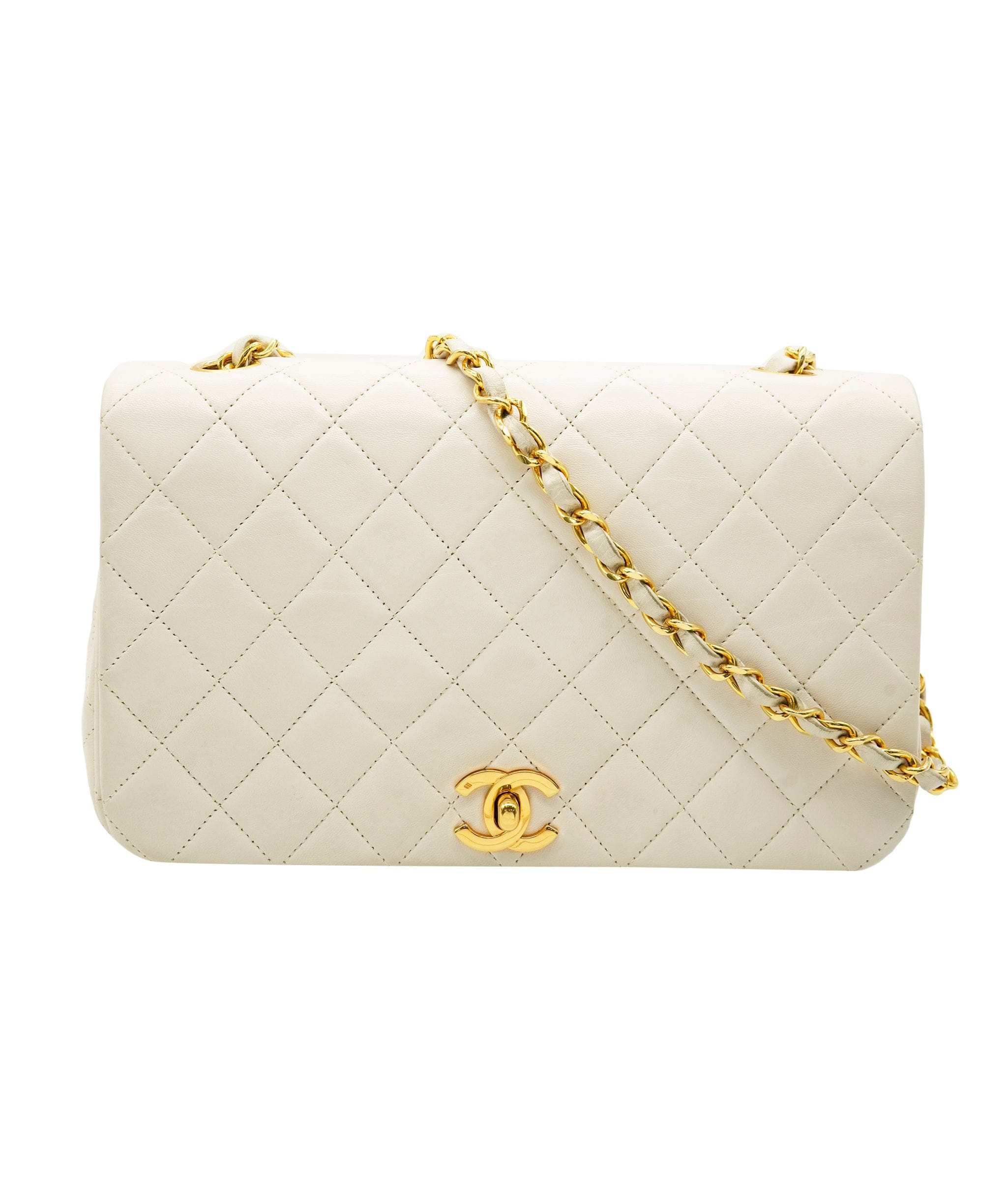 Chanel Chanel Vintage White Diana Lambskin Crossbody Bag ALC3537