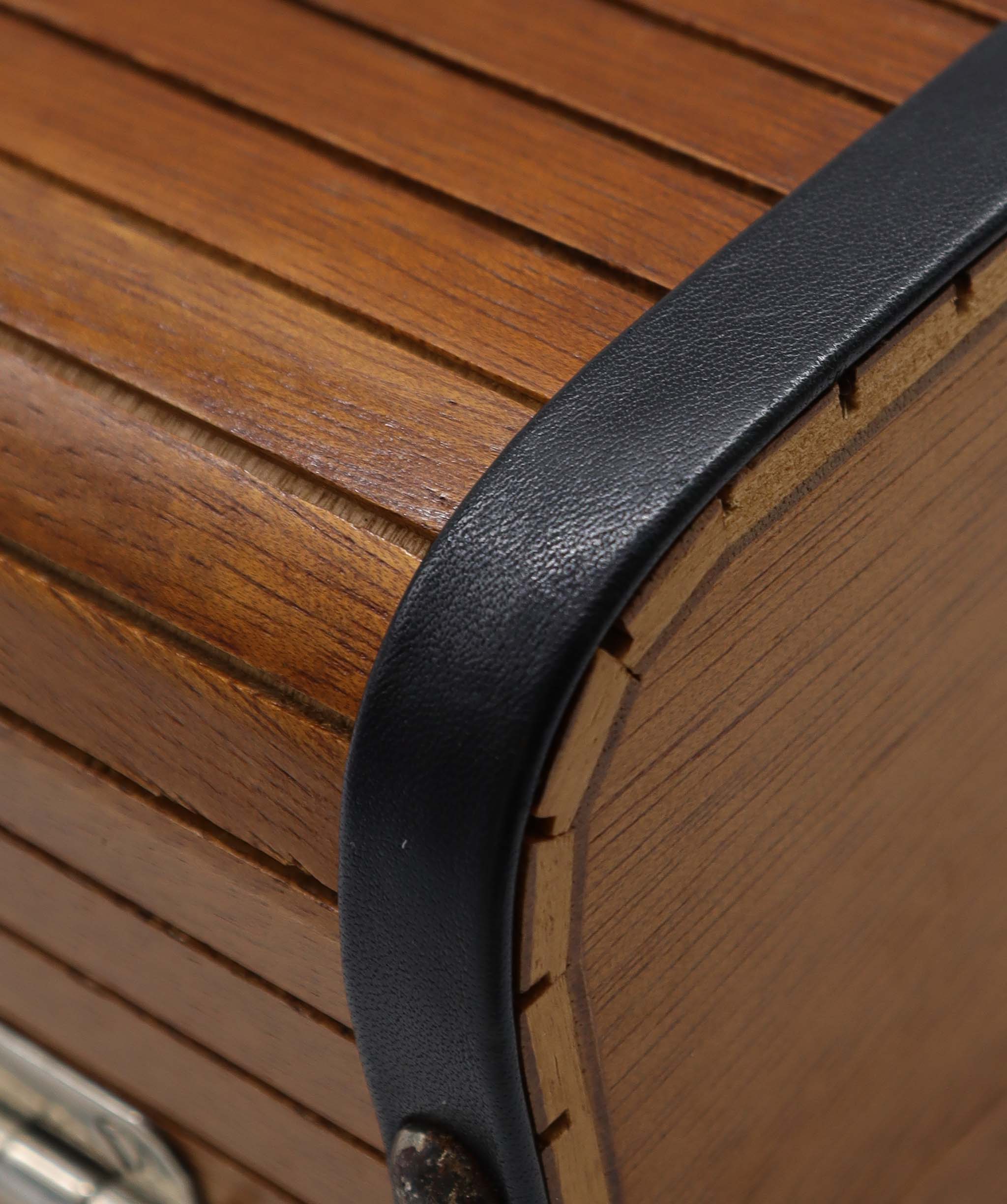 Chanel CHANEL VINTAGE WOOD VANITY HAND BAG WOOD LEATHER BROWN 90241772 DXBS2292