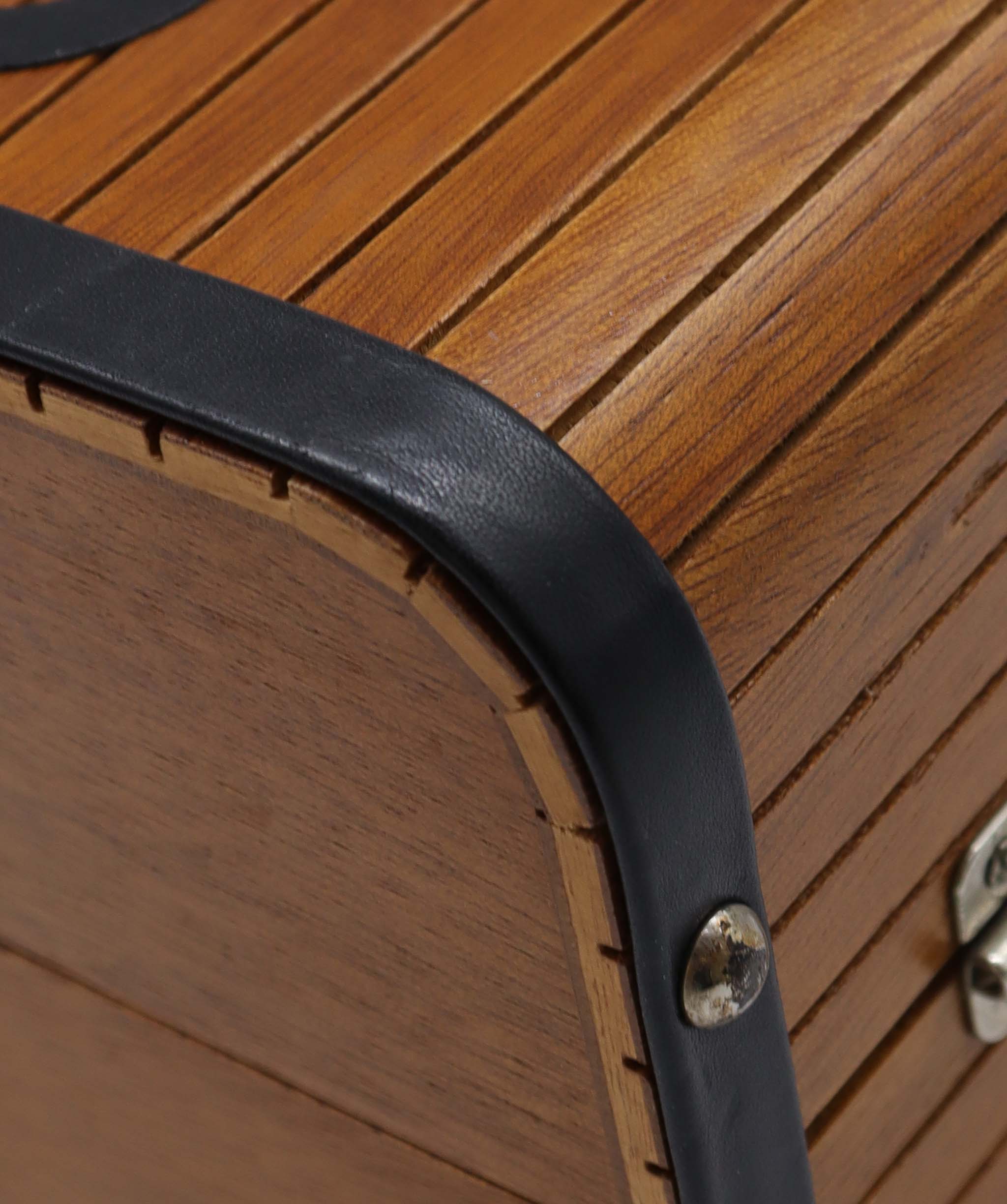 Chanel CHANEL VINTAGE WOOD VANITY HAND BAG WOOD LEATHER BROWN 90241772 DXBS2292