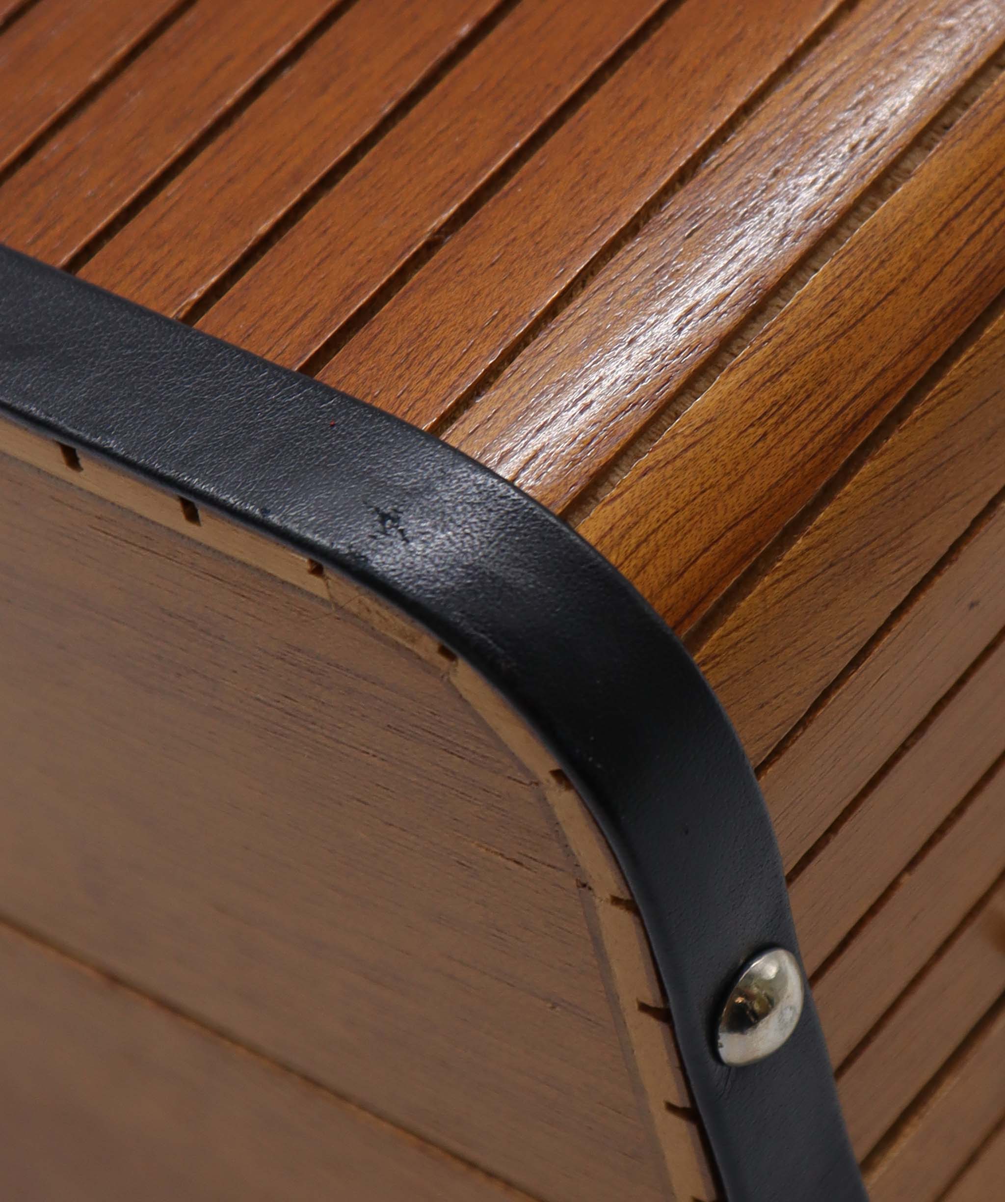 Chanel CHANEL VINTAGE WOOD VANITY HAND BAG WOOD LEATHER BROWN 90241772 DXBS2292