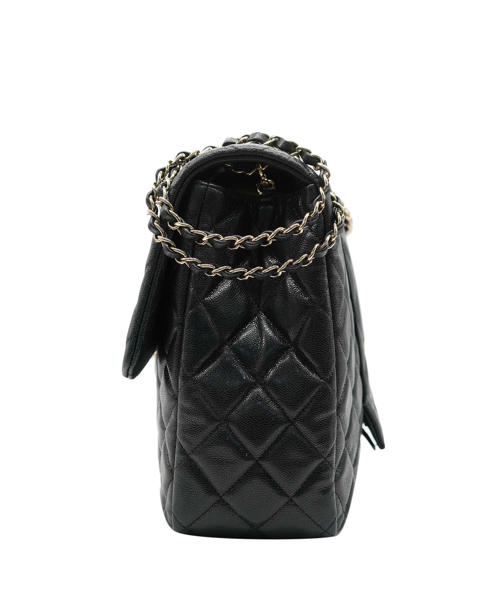 Chanel Chanel XXL Black Caviar Classic Travel Flap Bag Gold 24K CC Handbag Airline ALC2620