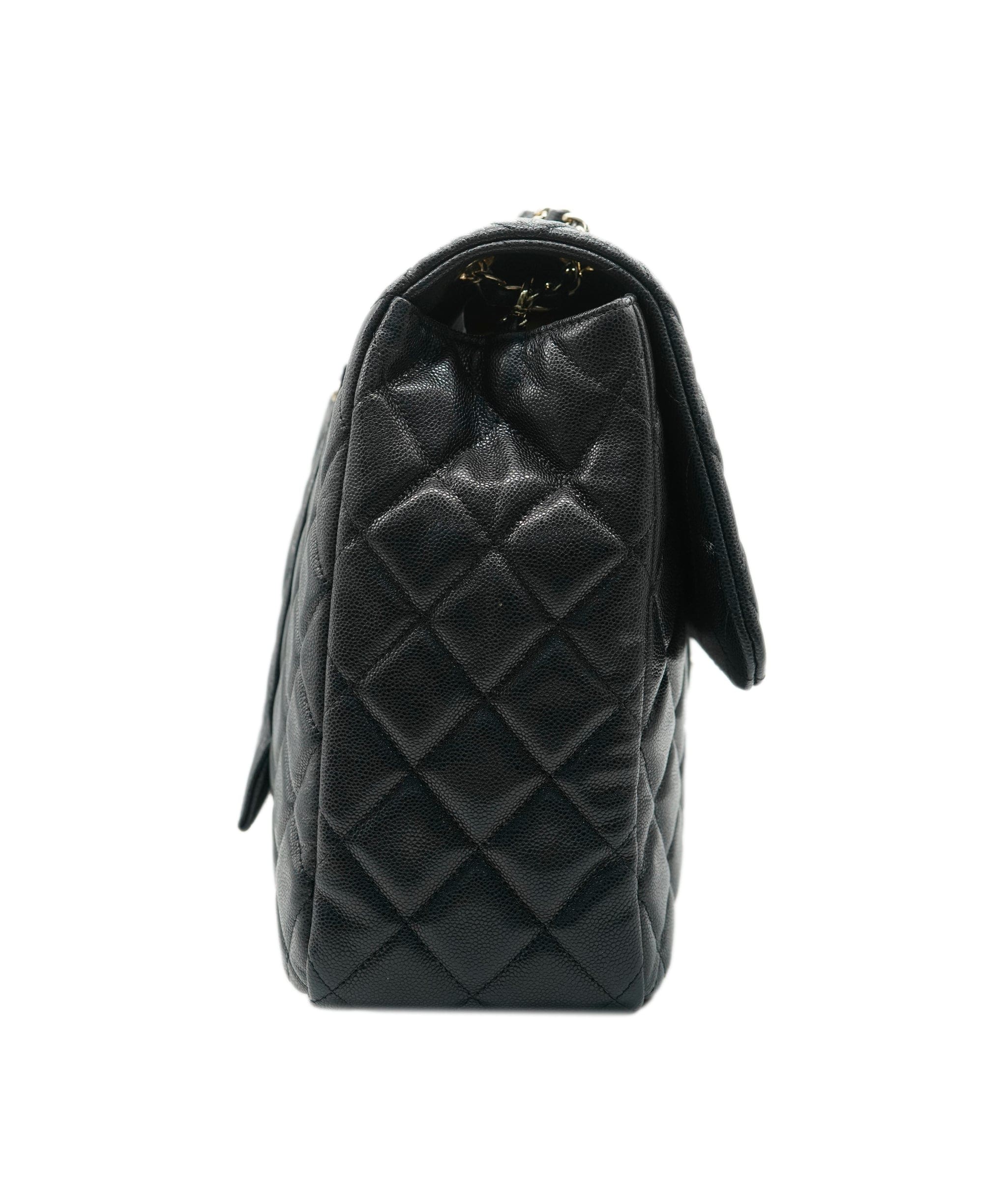 Chanel Chanel XXL Black Caviar Classic Travel Flap Bag Gold 24K CC Handbag Airline ALC2620