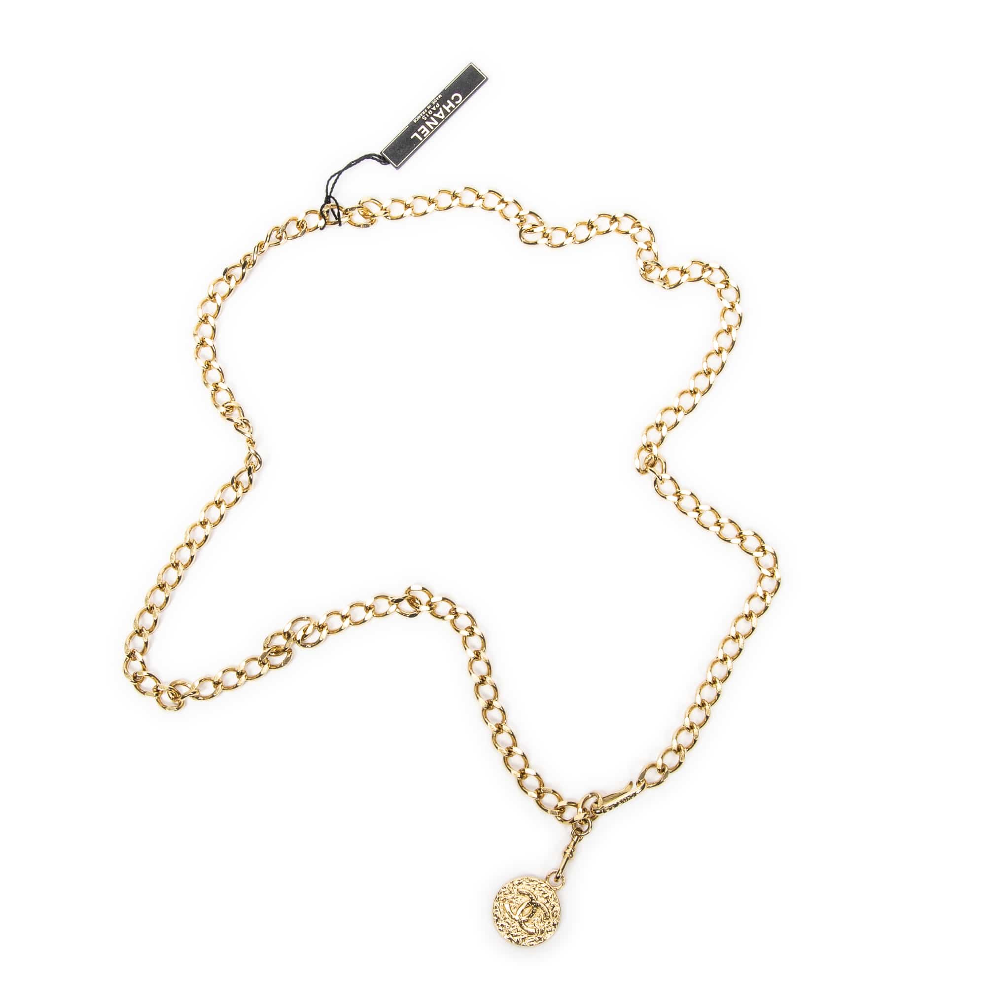 Chanel Chanel Gold Stainless Steel without Nickel CC Medallion Chain Belt ABC0027