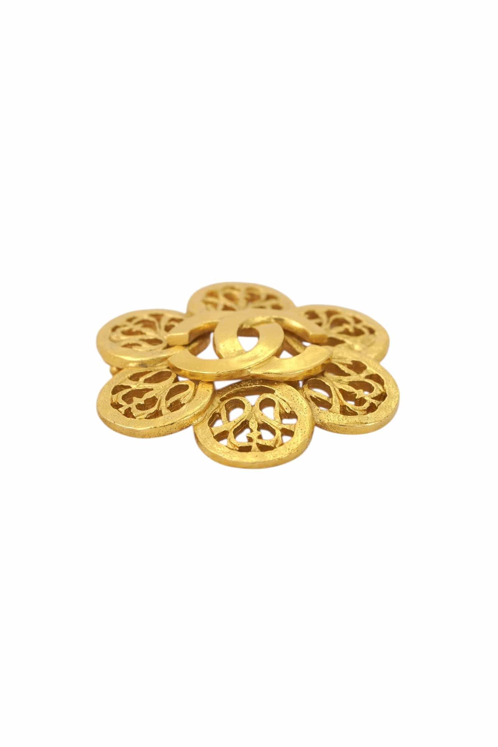 Chanel Chanel CC Logo Flower Vintage Brooch 95A