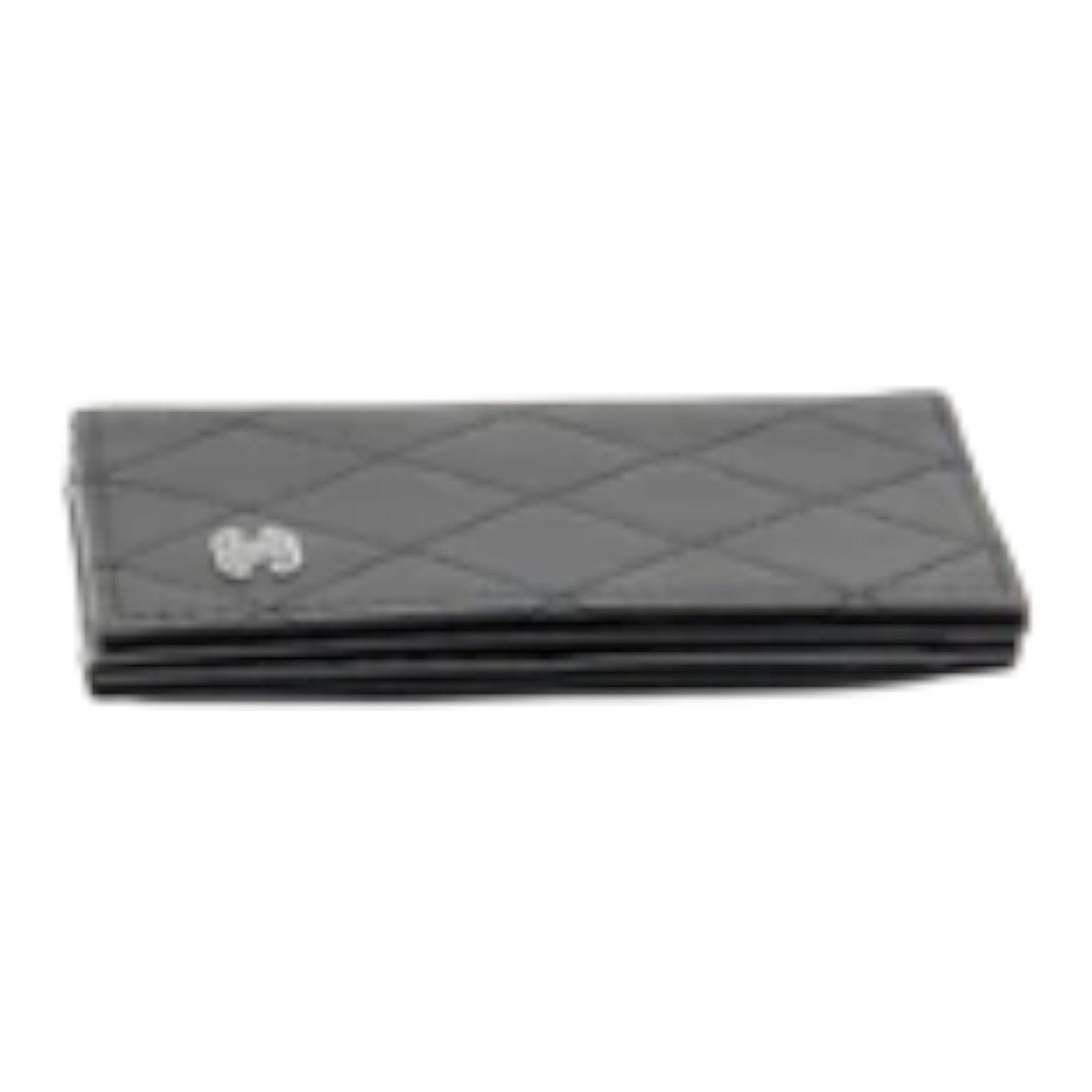 Chanel Chanel Quilted CC Card Holder Calfskin Black With Black Hardware (Microchip) - GIFTABLE