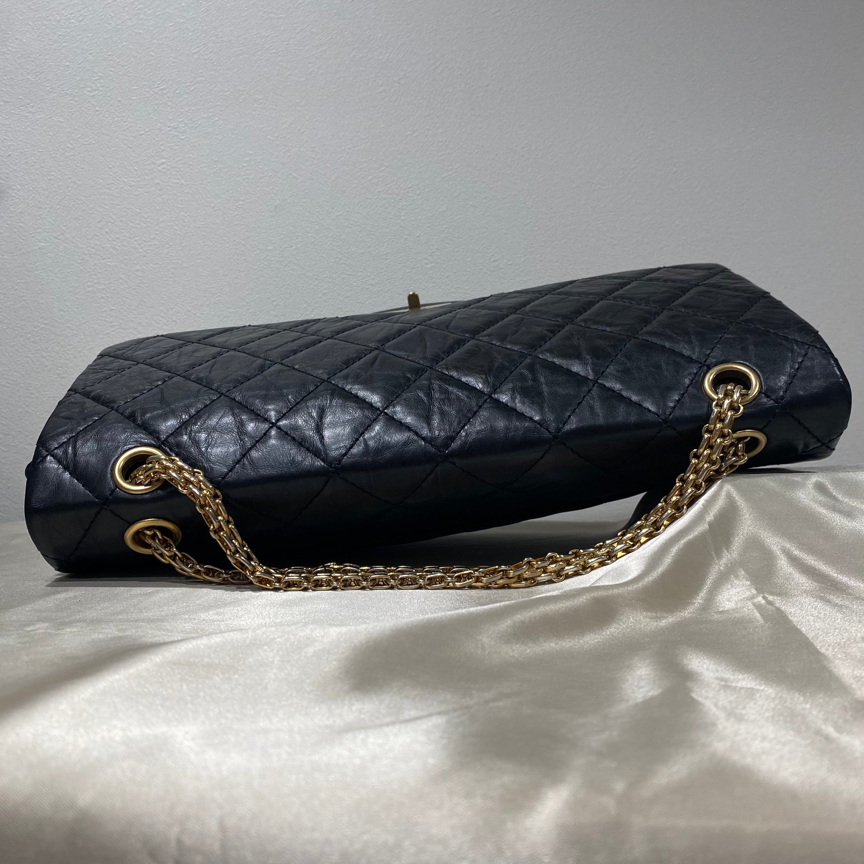 Chanel CHANEL 2.55 CHAIN SHOULDER BAG BLACK CALF SKIN 90197993