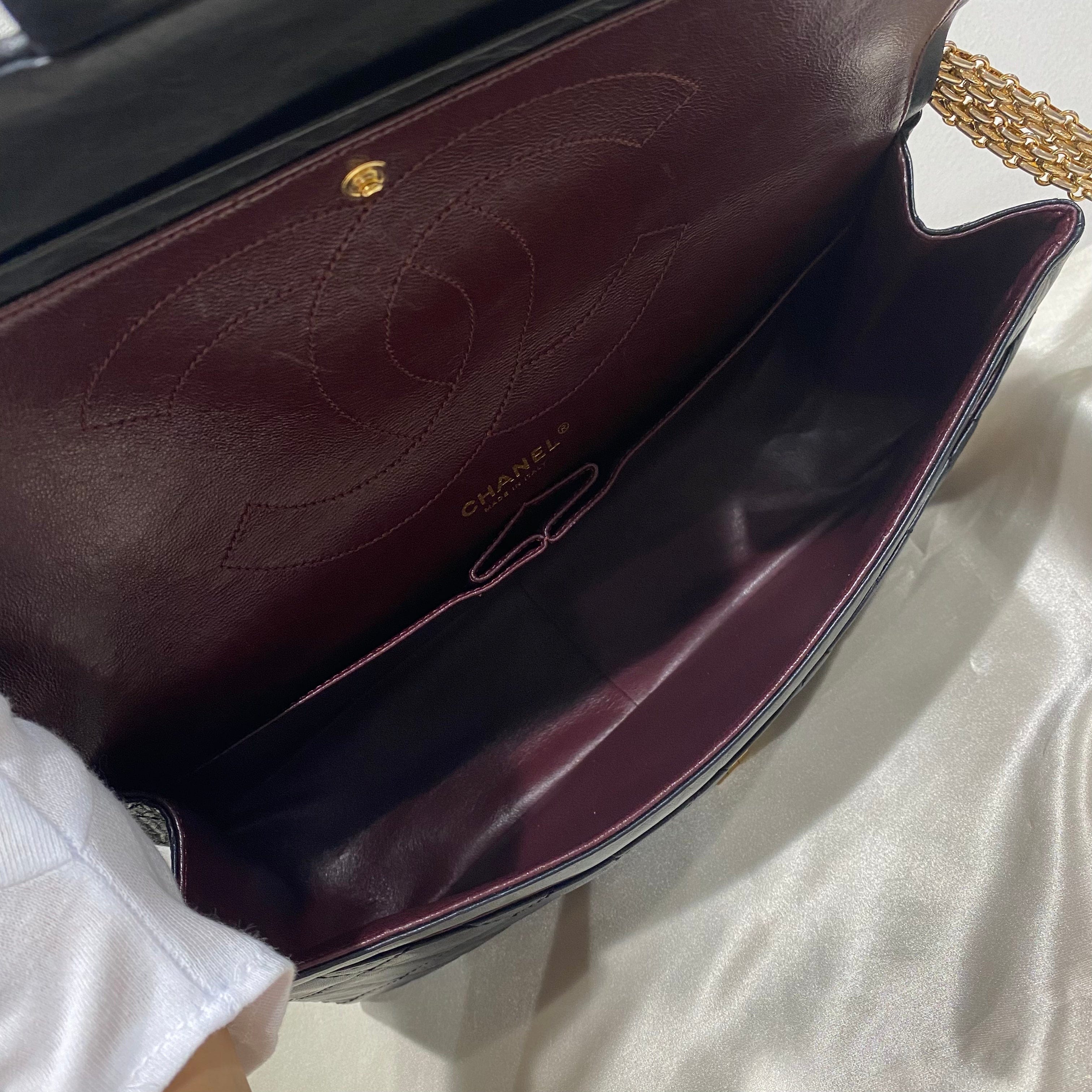 Chanel CHANEL 2.55 CHAIN SHOULDER BAG BLACK CALF SKIN 90197993