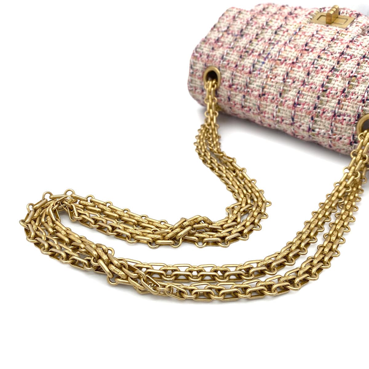 chanel CHANEL 2.55 CHAIN SHOULDER BAG MULTICOLOR TWEED 90264534