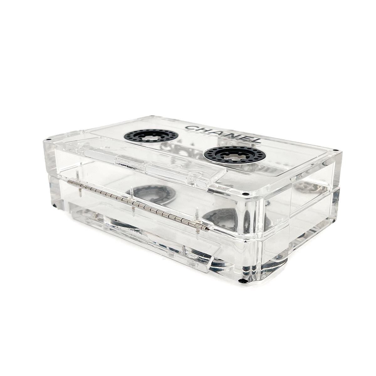 CHANEL CHANEL CASSETTE TAPE MOTIF CLUTCH BAG CLEAR PLASTIC 04P 90284414