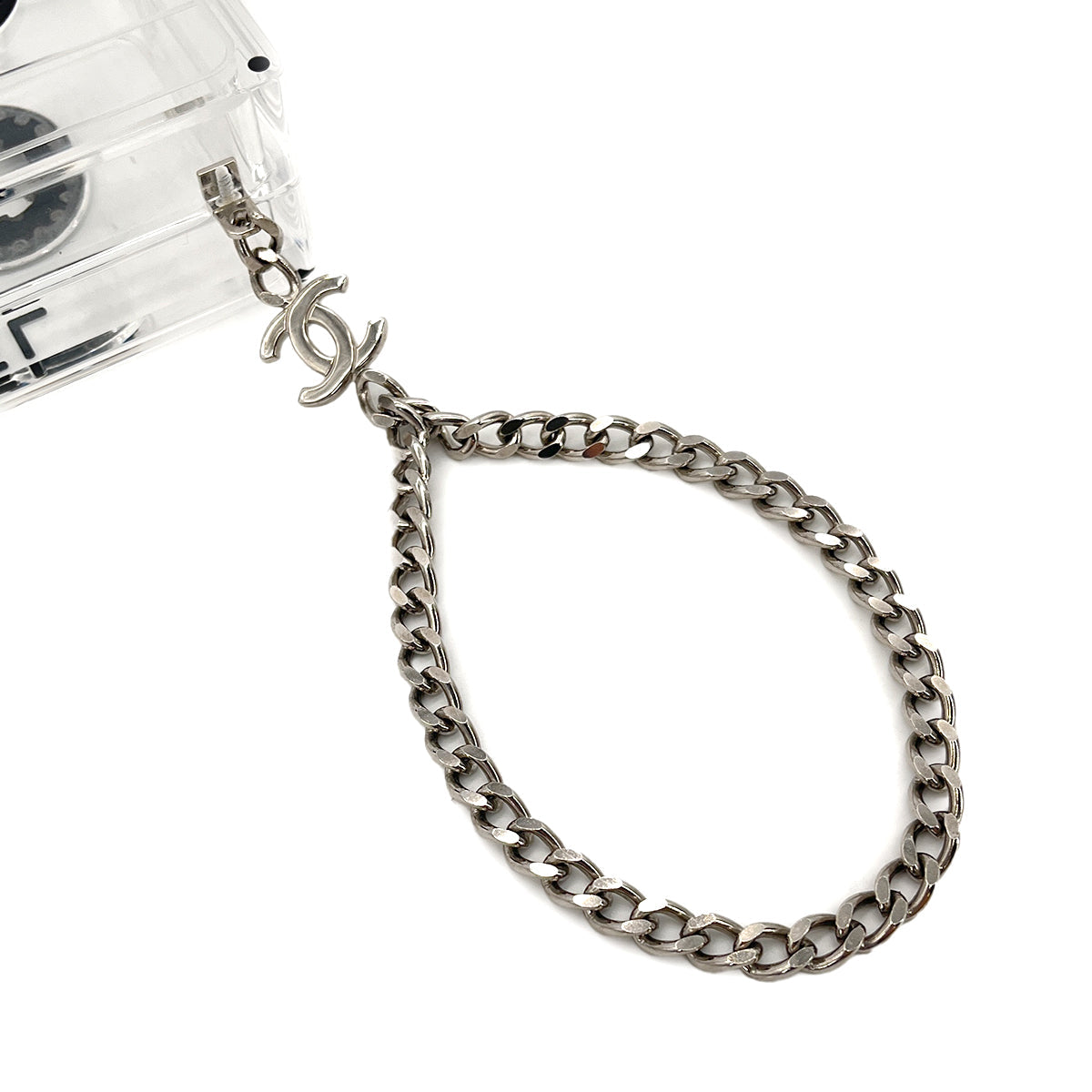 CHANEL CHANEL CASSETTE TAPE MOTIF CLUTCH BAG CLEAR PLASTIC 04P 90284414