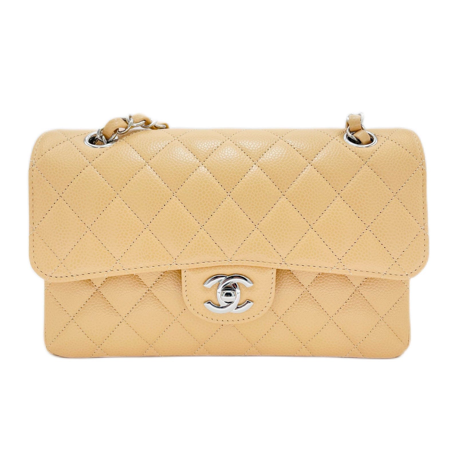 Chanel Chanel Classic Flap Small Beige Caviar SHW (MC) 90206386