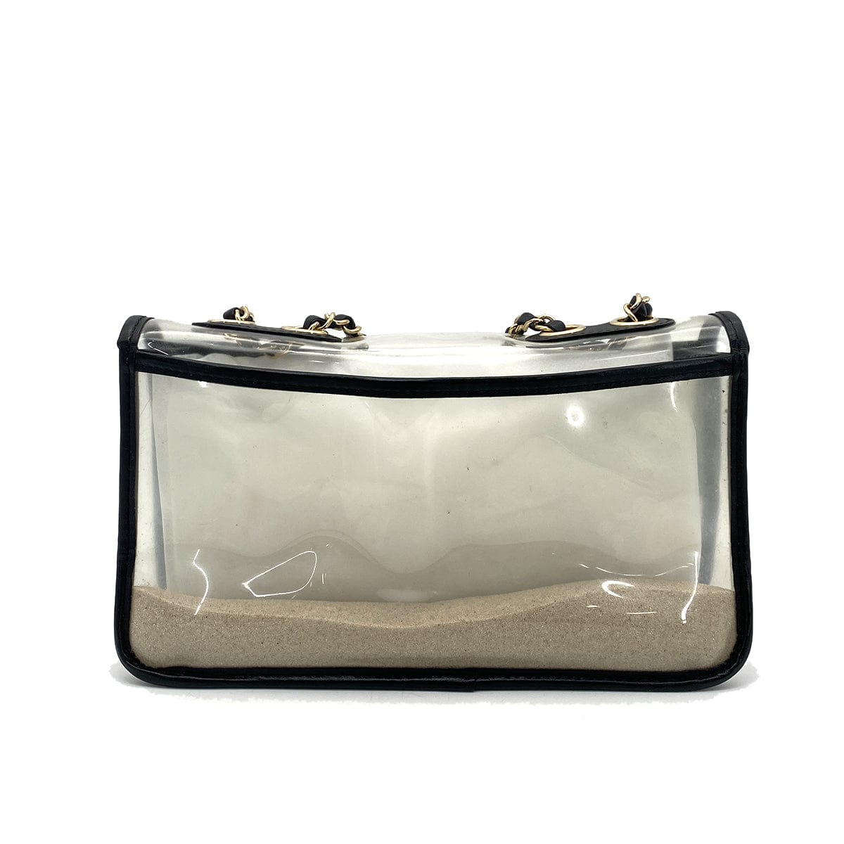 CHANEL CHANEL ENAMEL WITH SAND CLEAR SHOLDRE BAG 90260509