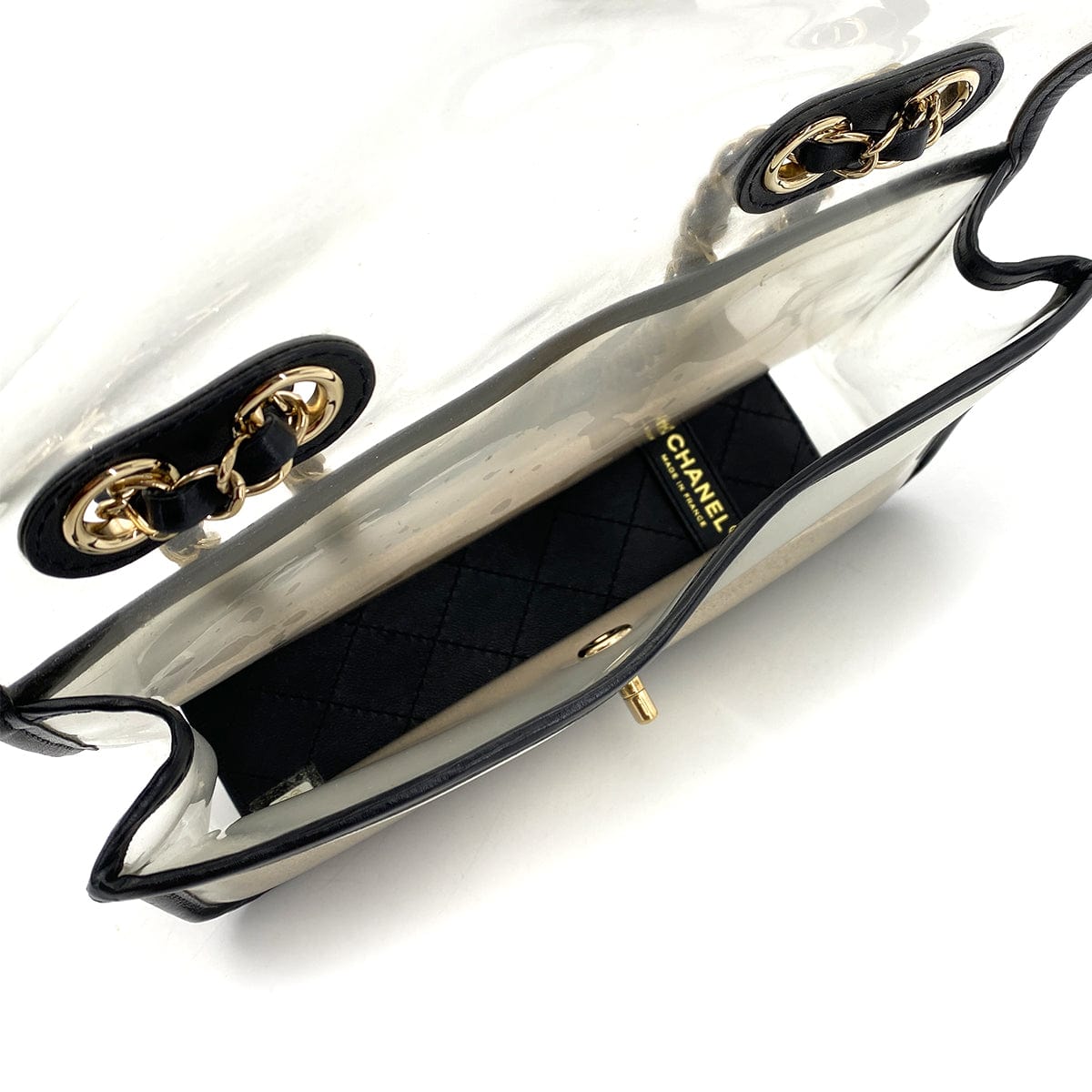 CHANEL CHANEL ENAMEL WITH SAND CLEAR SHOLDRE BAG 90260509