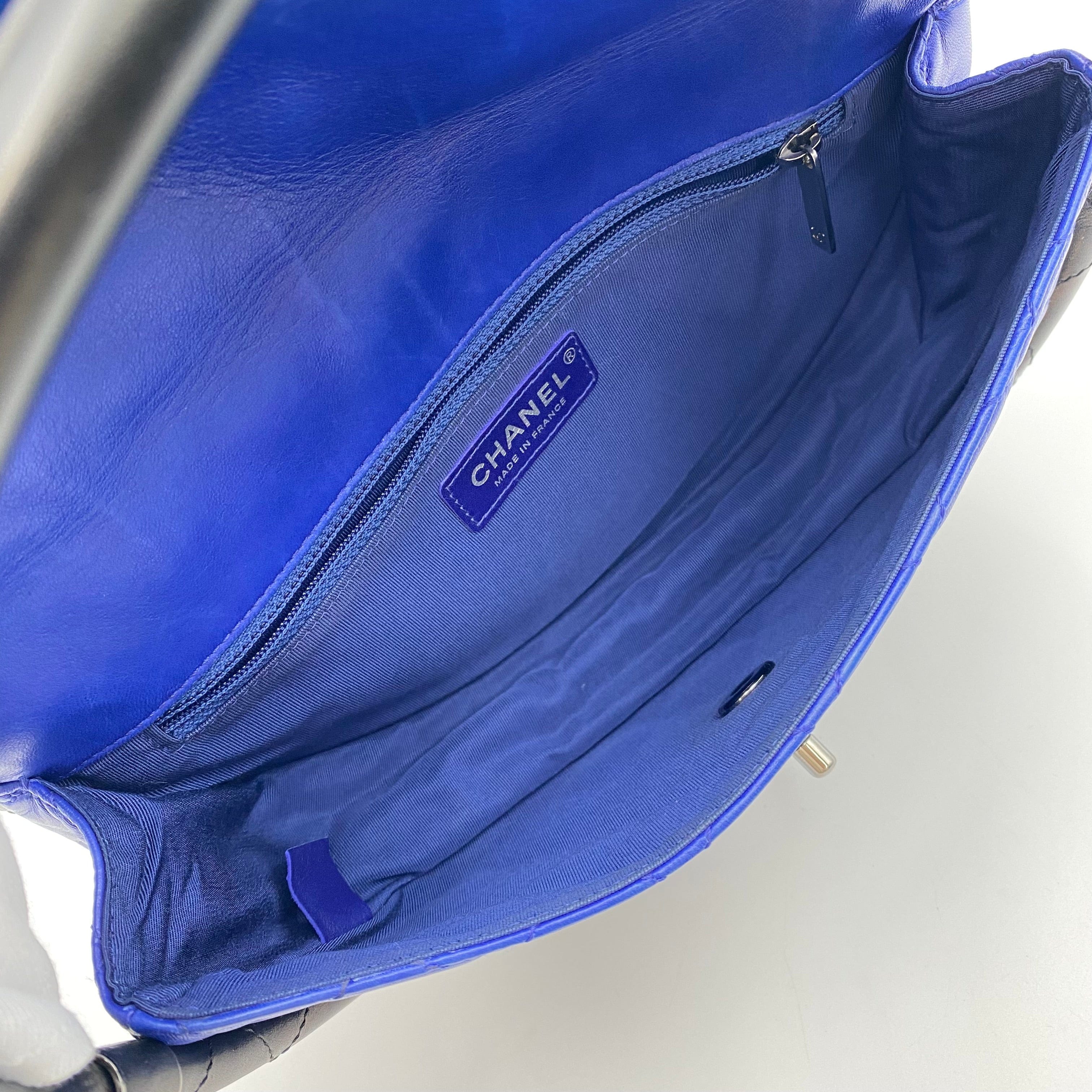 Chanel CHANEL HULA HOOP CROSS HAND BAG BLUE BLACK LAMB SKIN 90223218