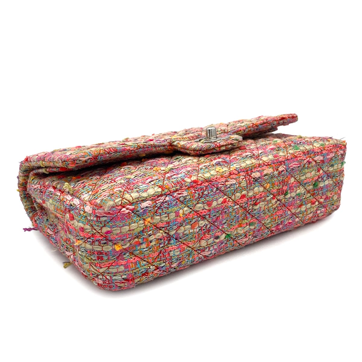 CHANEL CHANEL MATELASSE CHAIN SHOULDER BAG PINK MULTICOLOR TWEED SILVER HARDWARE 90326719
