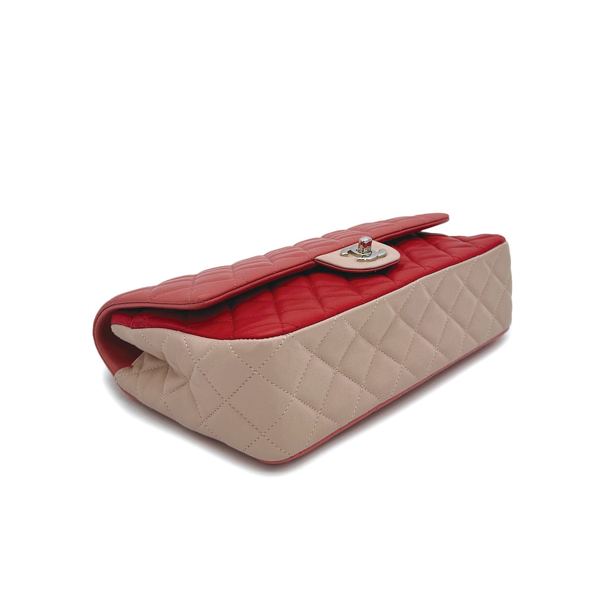 CHANEL CHANEL MATELASSE MEDIUM CHAIN SHOULDER BAG PINK LAMB SKIN SILVER HARDWARE 90311833