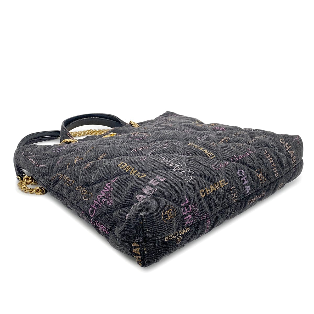 CHANEL CHANEL MAXI SHOPPINGBAG 2WAY TOTE BAG BLACK DENIM 90265297