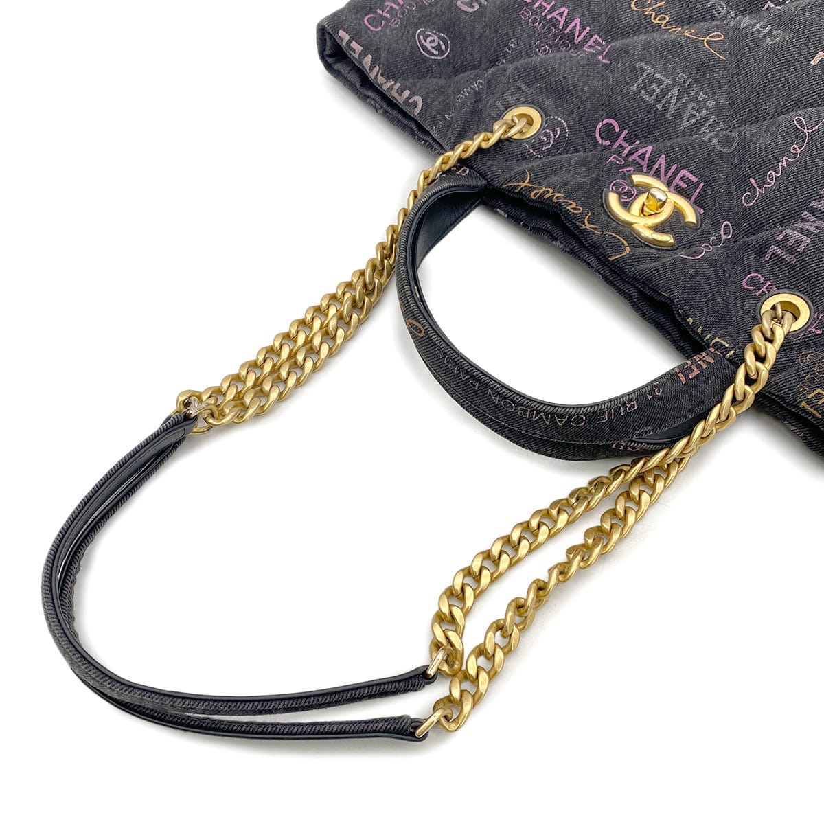 CHANEL CHANEL MAXI SHOPPINGBAG 2WAY TOTE BAG BLACK DENIM 90265297