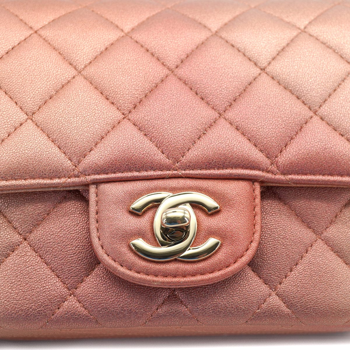 CHANEL CHANEL MINI MATELASSE CHAIN SHUOLDER BAG METALLIC PINK LEATHER GOLD HARDWARE 90327262