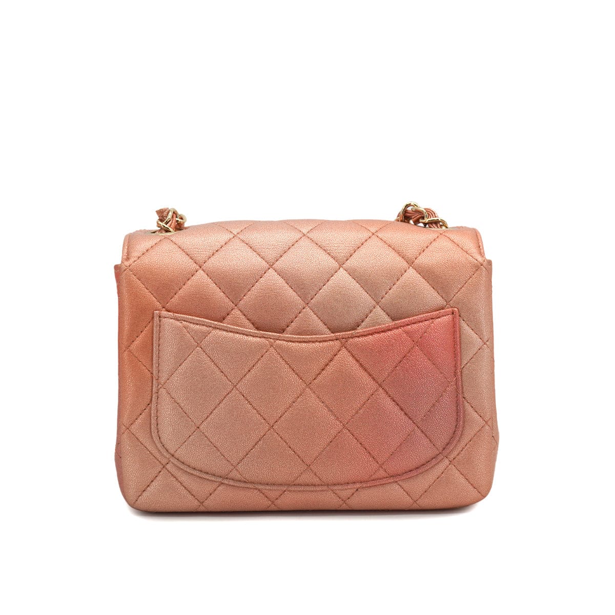 CHANEL CHANEL MINI MATELASSE CHAIN SHUOLDER BAG METALLIC PINK LEATHER GOLD HARDWARE 90327262