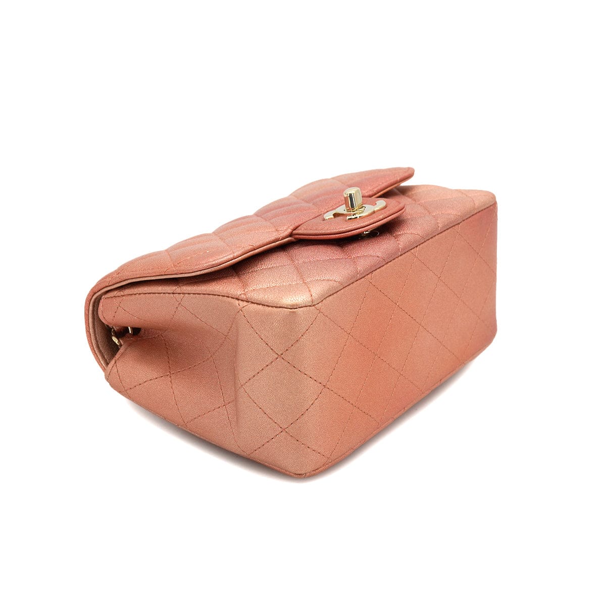 CHANEL CHANEL MINI MATELASSE CHAIN SHUOLDER BAG METALLIC PINK LEATHER GOLD HARDWARE 90327262