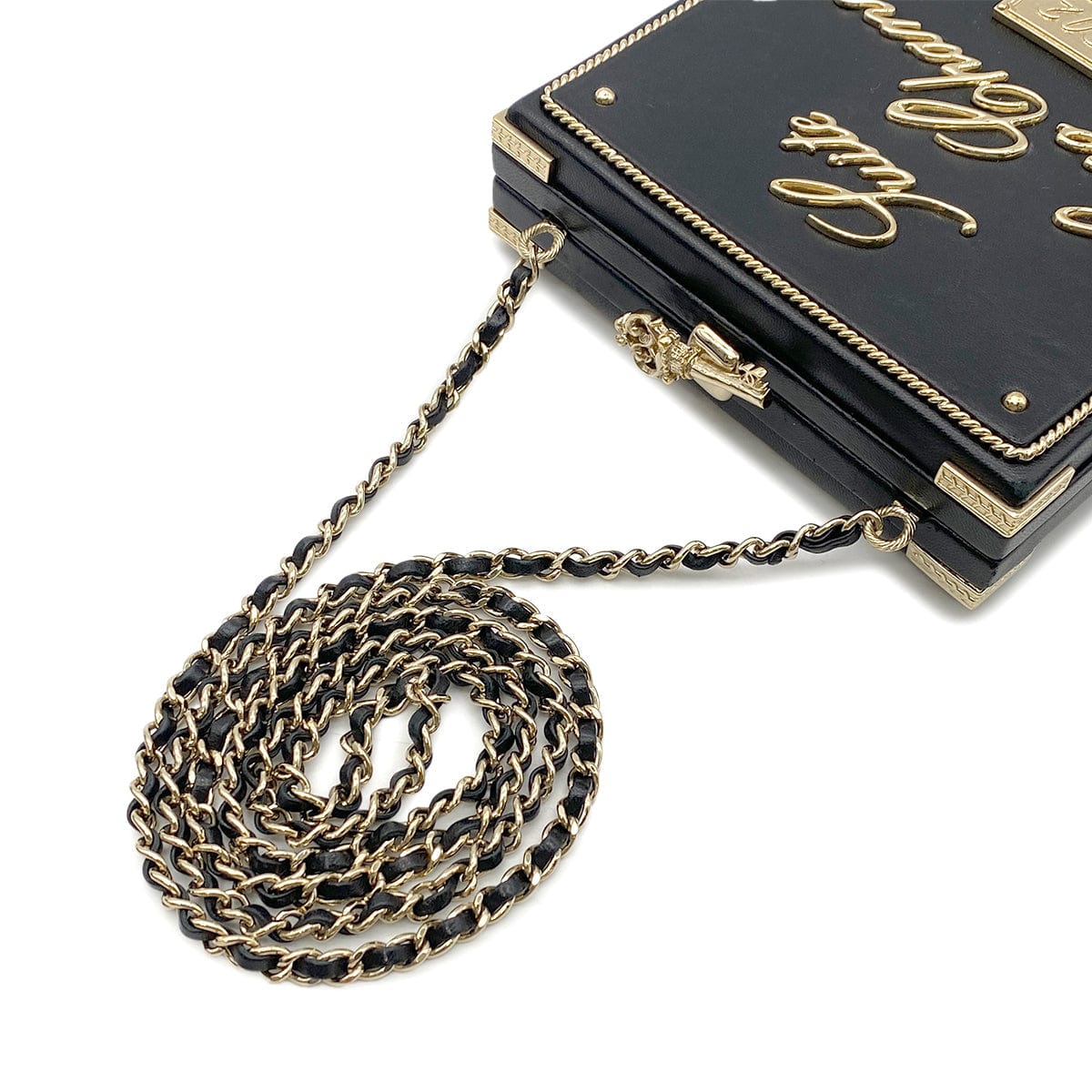 Chanel CHANEL ROOM CARD MINAUDIERE EVENING CHAIN SHOULDER BAG BLACK LAMB SKIN 90268328