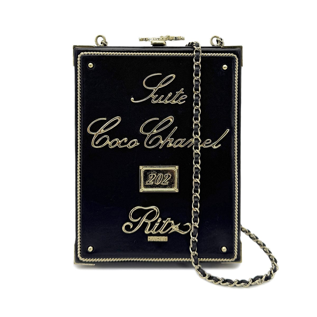 Chanel CHANEL ROOM CARD MINAUDIERE EVENING CHAIN SHOULDER BAG BLACK LAMB SKIN 90268328