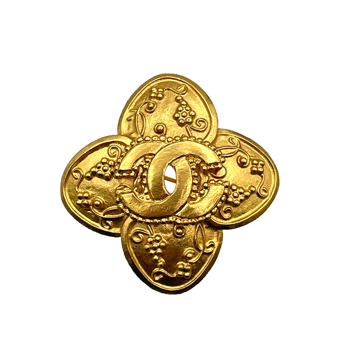 Chanel CHANEL VINTAGE BROOCH COCO MARK FLOWER GOLD ACCESSORY 96A 90263643