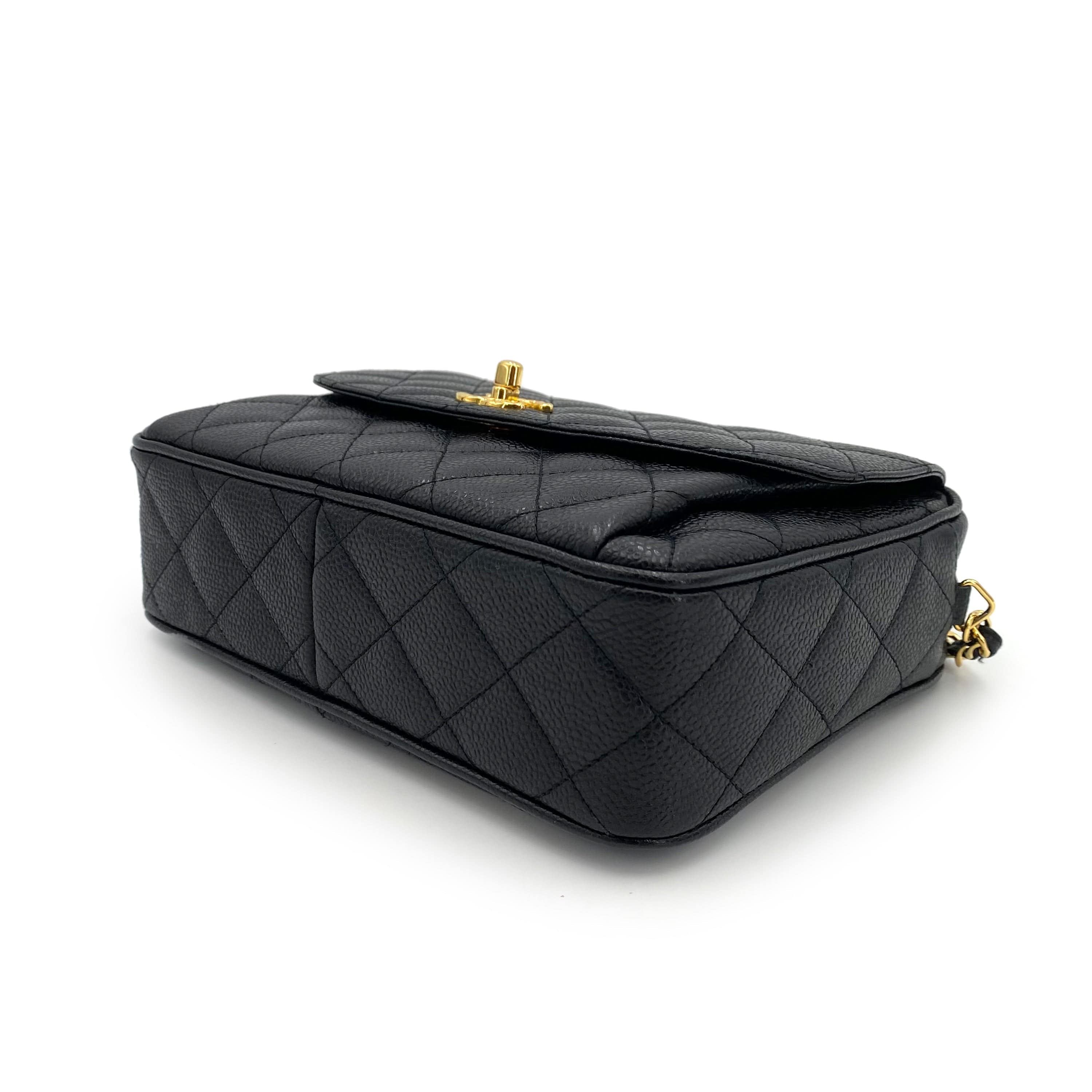 Chanel Chanel Vintage Camera Bag CC Turnlock Black Caviar #2 90242118