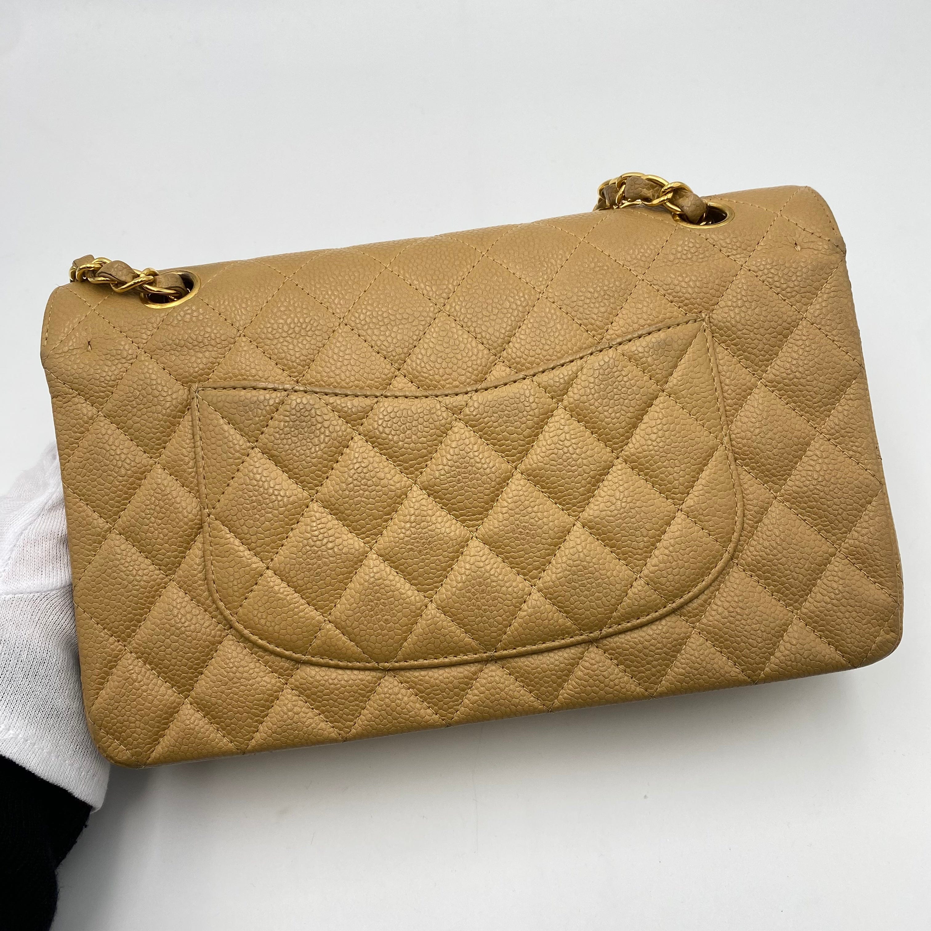 Chanel Chanel Vintage Classic Flap Medium Beige Caviar GHW #6 90202042