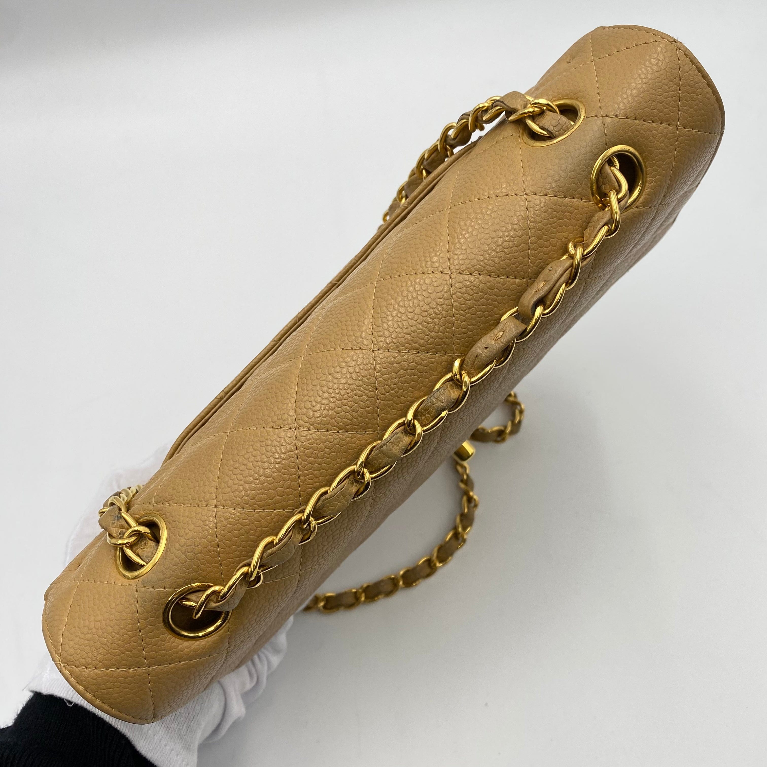 Chanel Chanel Vintage Classic Flap Medium Beige Caviar GHW #6 90202042