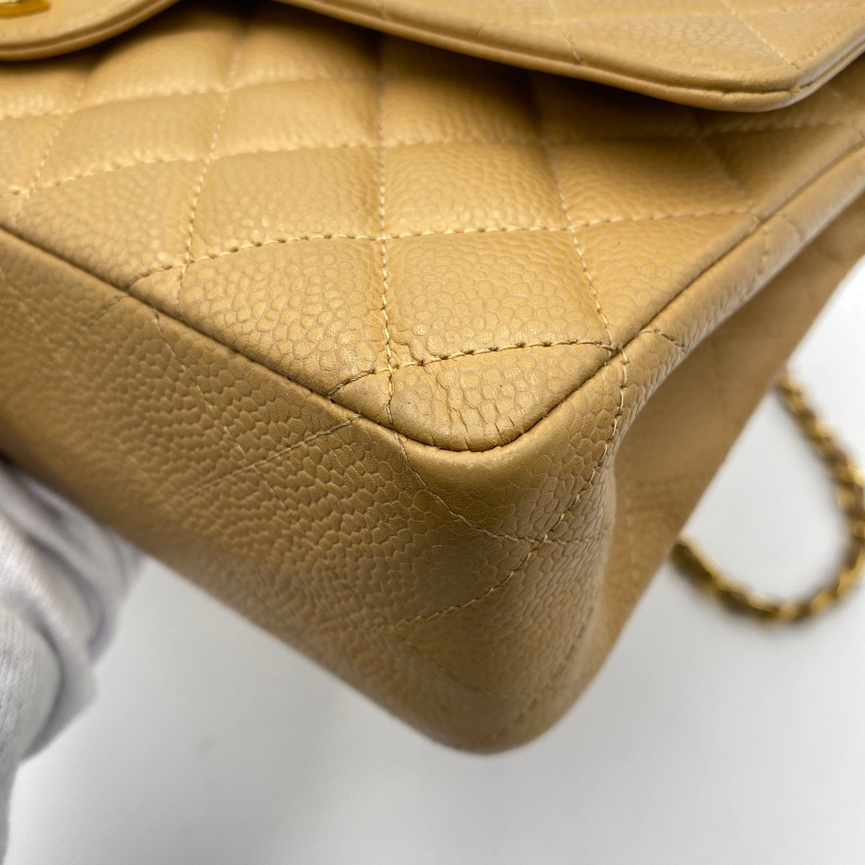 Chanel Chanel Vintage Classic Flap Medium Beige Caviar GHW #6 90202042