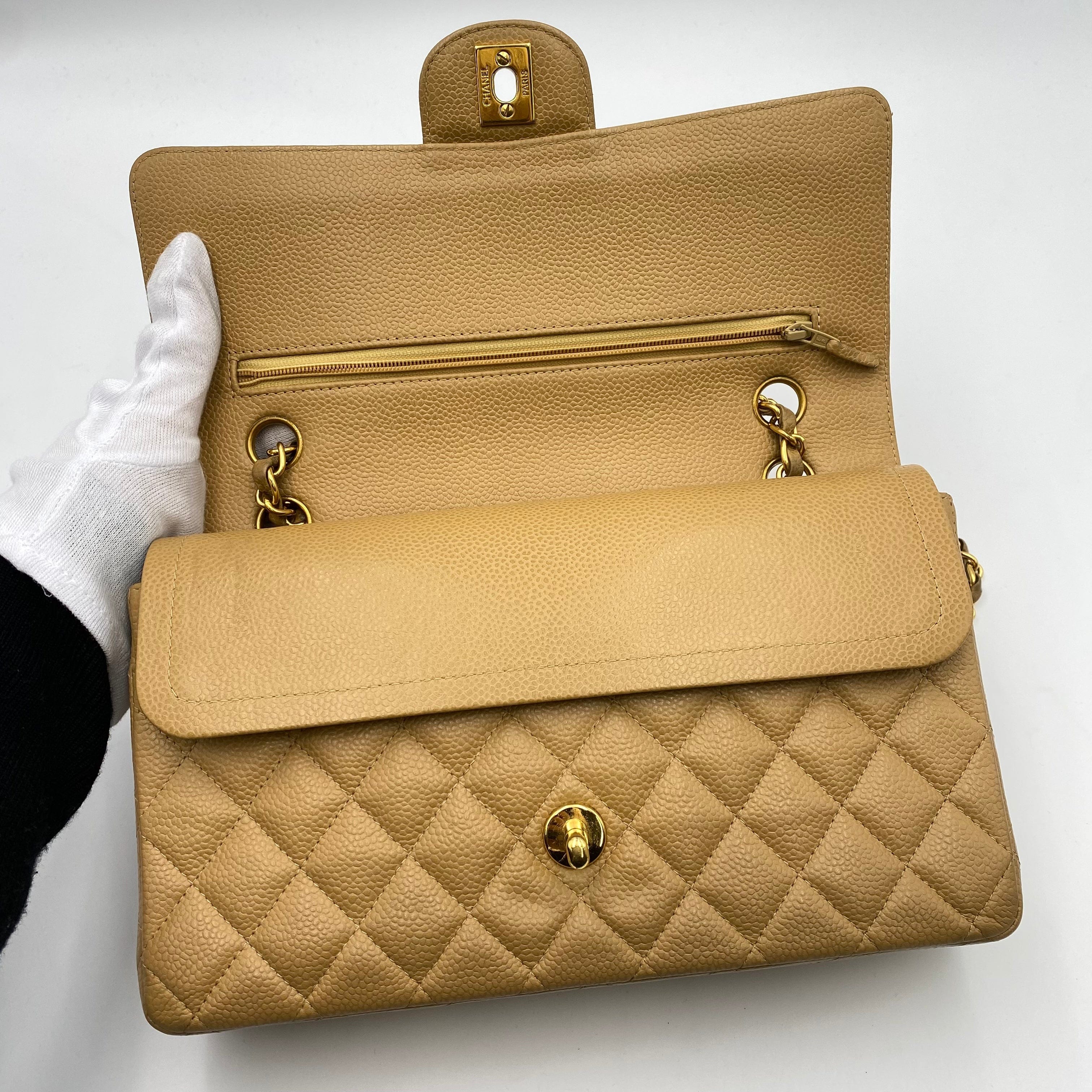 Chanel Chanel Vintage Classic Flap Medium Beige Caviar GHW #6 90202042