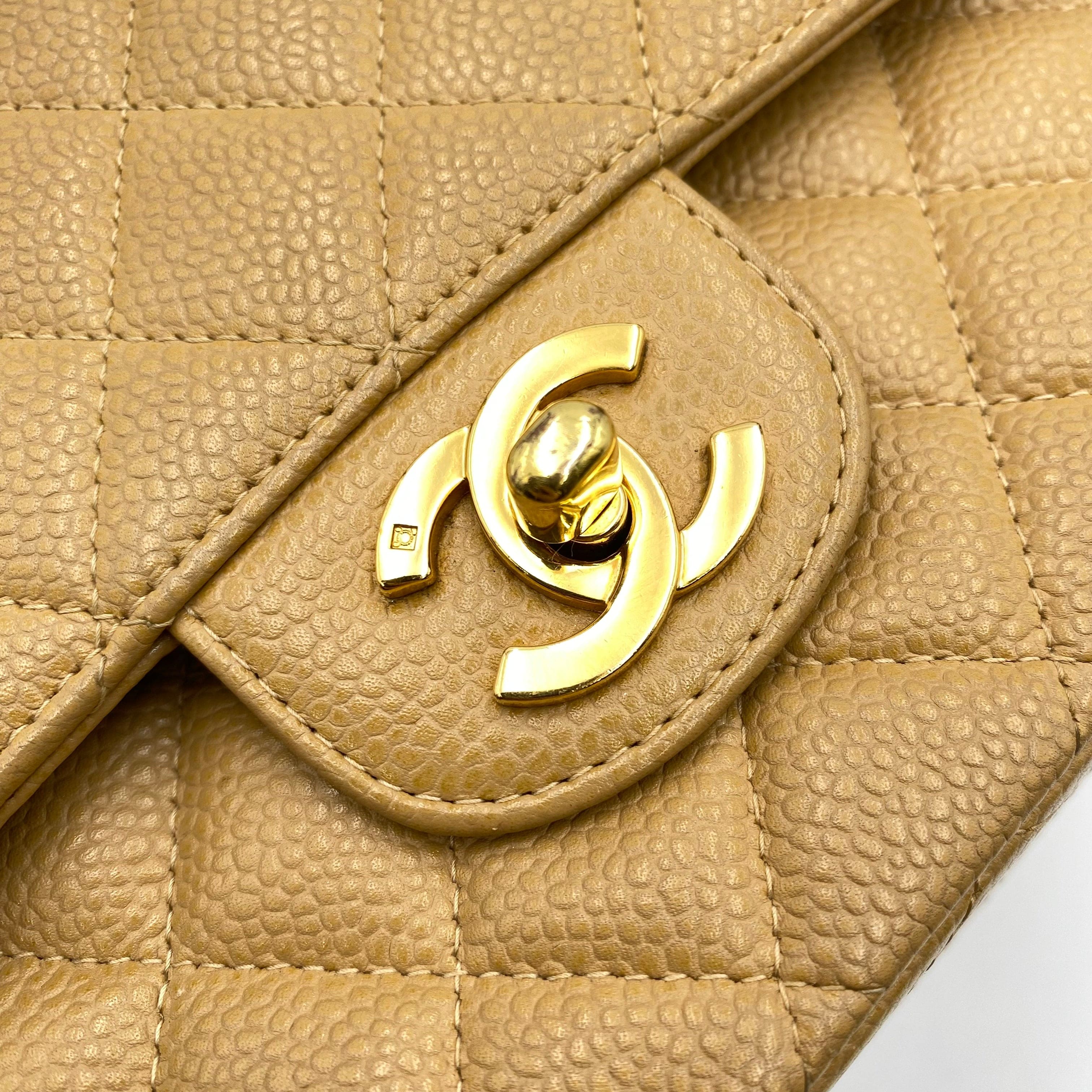 Chanel Chanel Vintage Classic Flap Medium Beige Caviar GHW #6 90202042